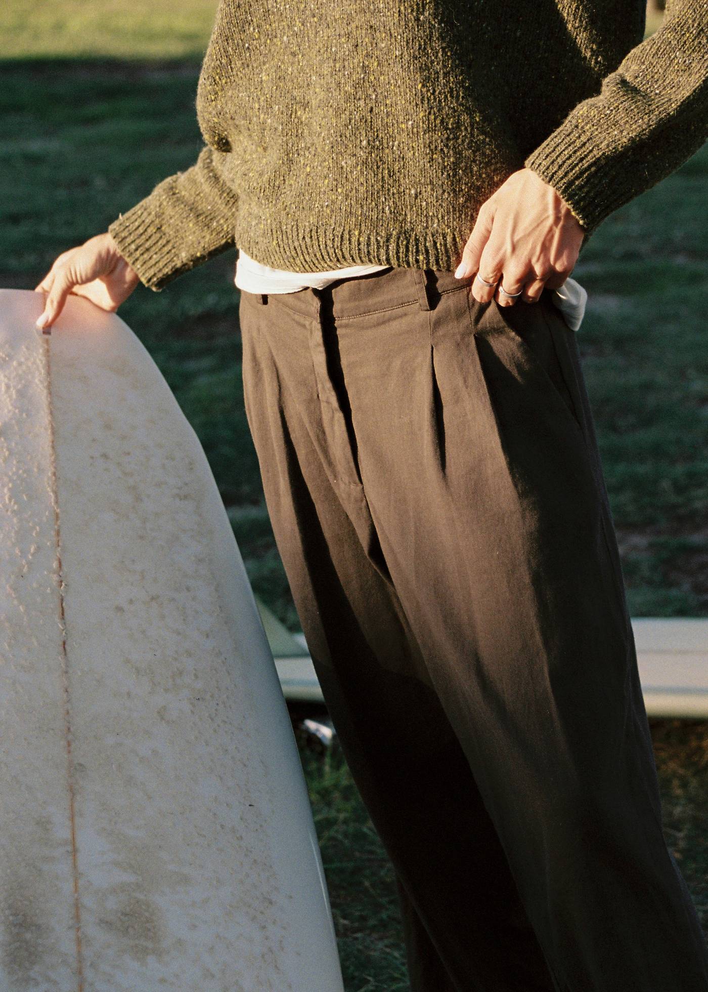 Double Pleated Twill Pants