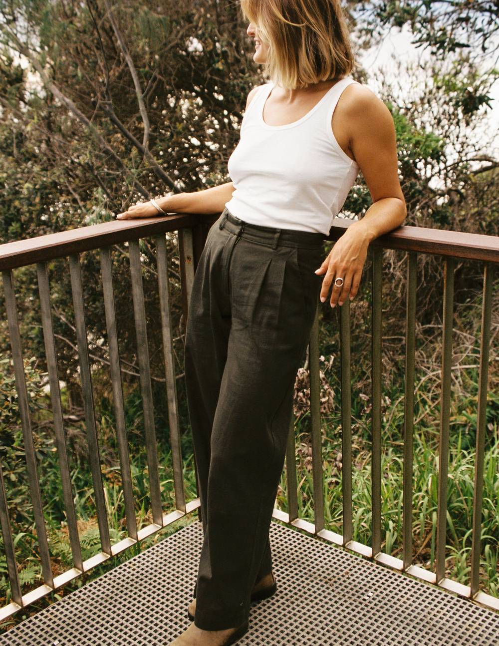 Double Pleated Twill Pants