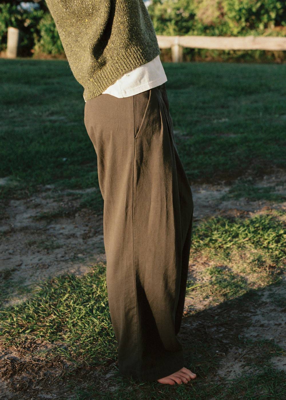Double Pleated Twill Pants
