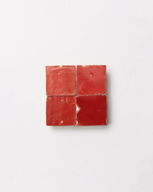 zellige tile moroccan palace red 2" square clé clé tile