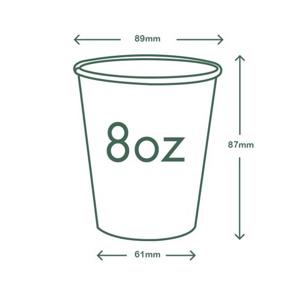 8oz (280ml) Double Wall Emboss Kraft Cup - Aqueous Coated - 89/90 Series