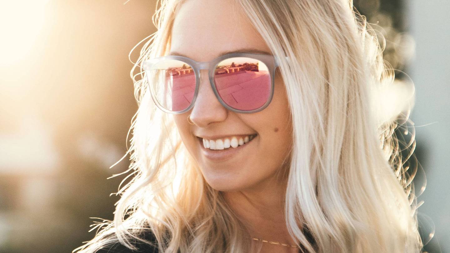 Pacific Grace Polarized Sunglasses Crystal Blue Gray Gloss Frame