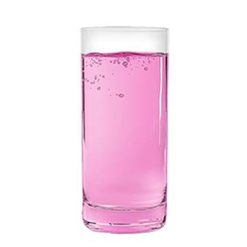 pink water in clear glass