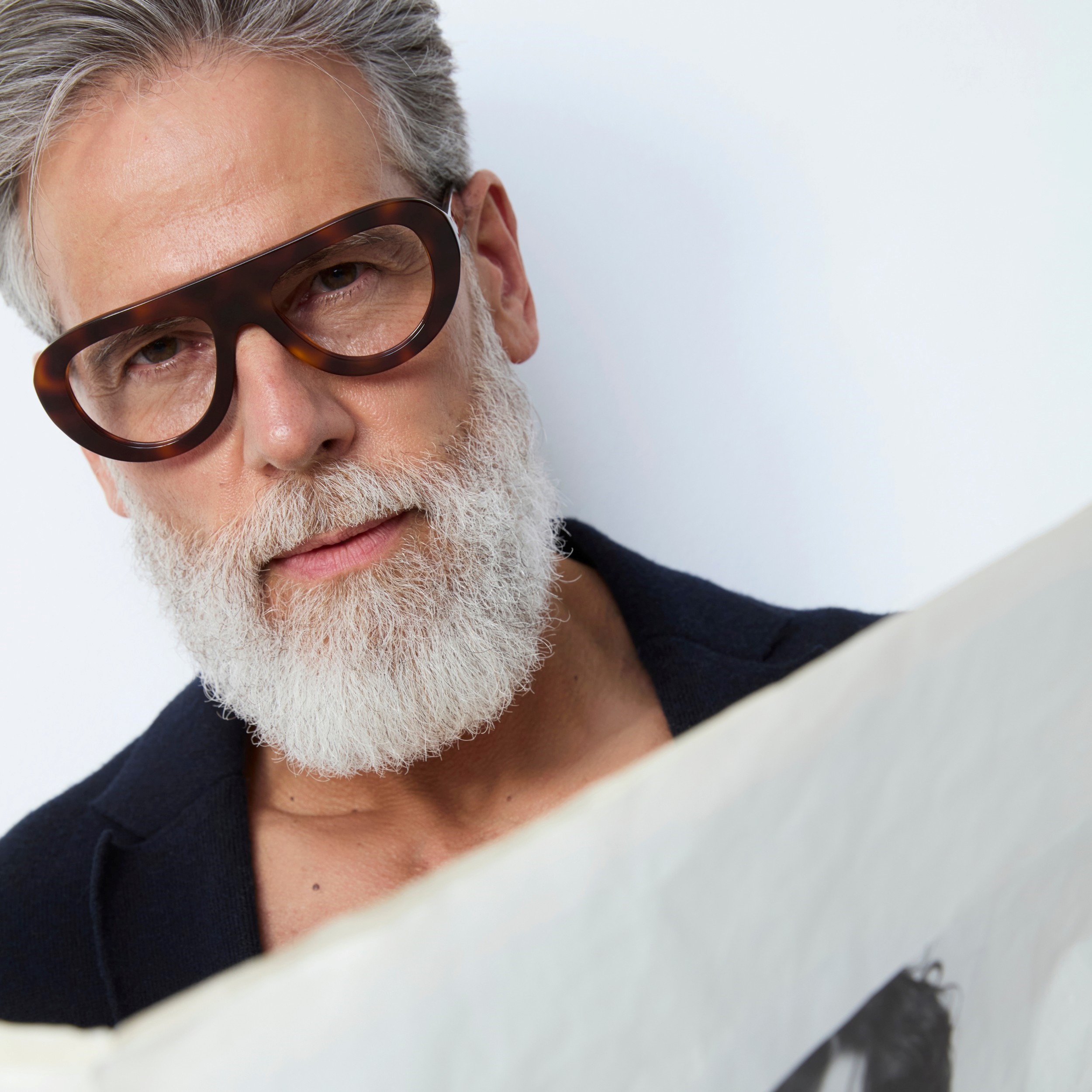 Photo of a man or woman wearing Bowie Blue Light Black Blue Light Glasses by French Kiwis