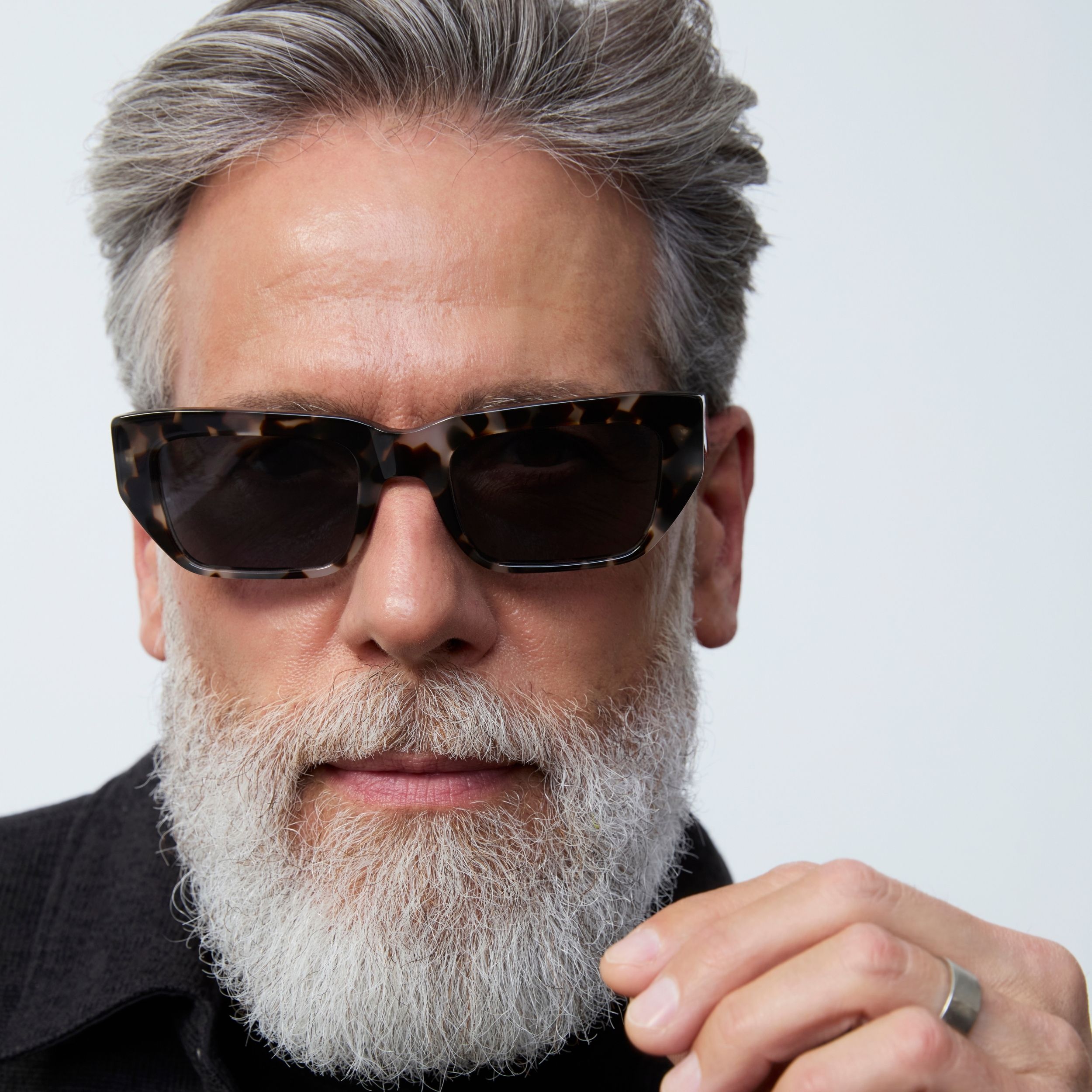 Photo of a man or woman wearing Kai Sun Multi Grey Marble Sun Glasses by French Kiwis