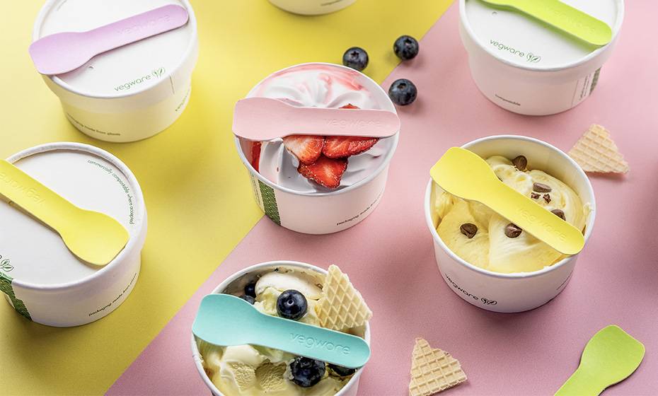 9cm High Grade Paper Ice Cream Spoon - Tutti Frutti