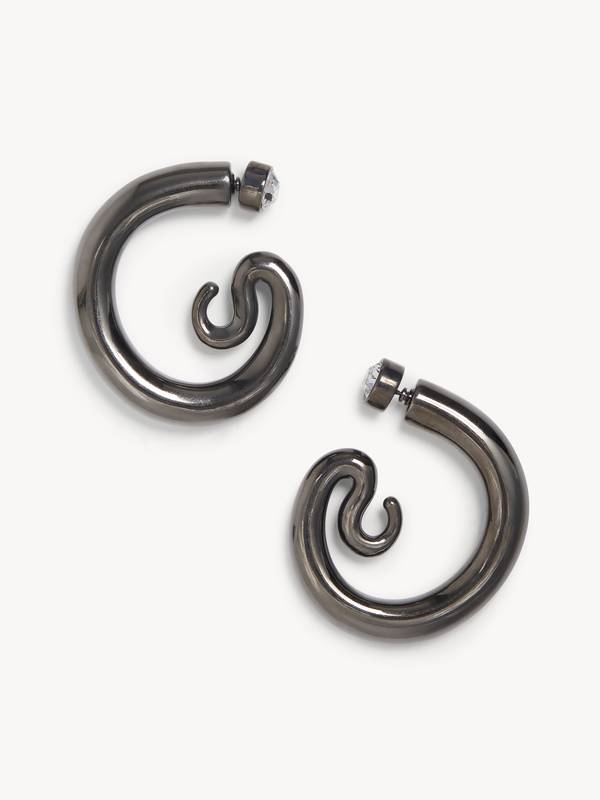 KNWLS x Panconesi Serpent Large Hoop Earrings Gunmetal