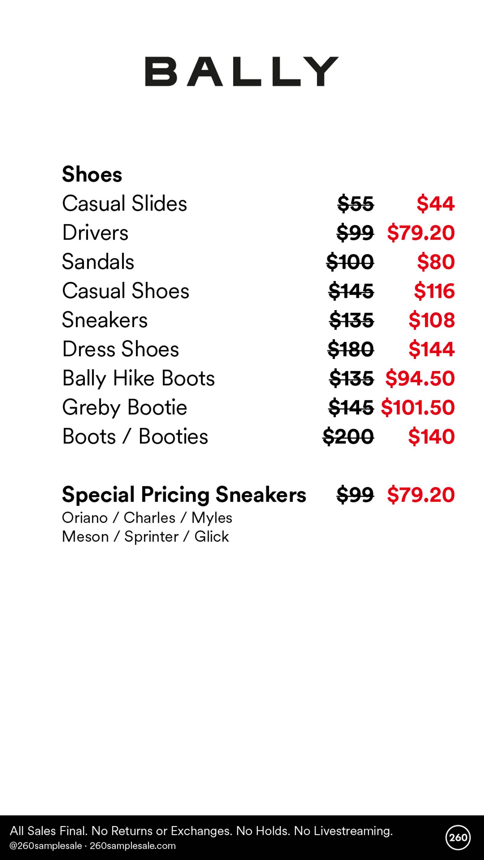 Price list