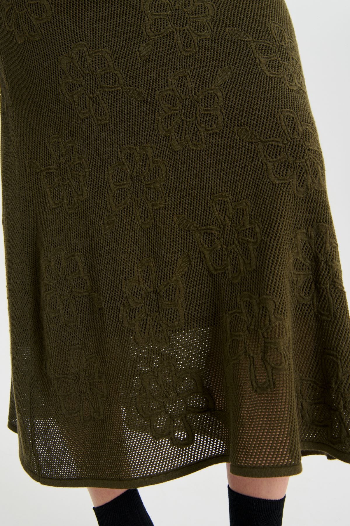 ORCHID | SKIRT MESH FLORAL JACQUARD OLIVE