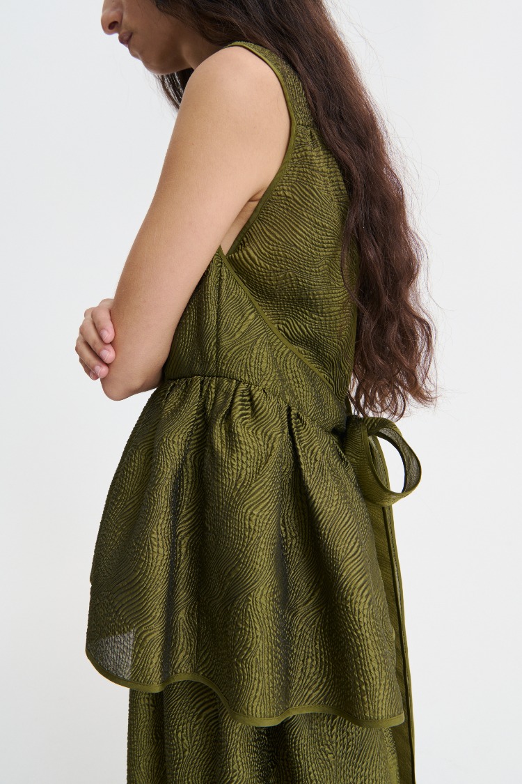 【CECILIE BAHNSEN】e トップ EA | TOP KAZE MATELASSE OLIVE