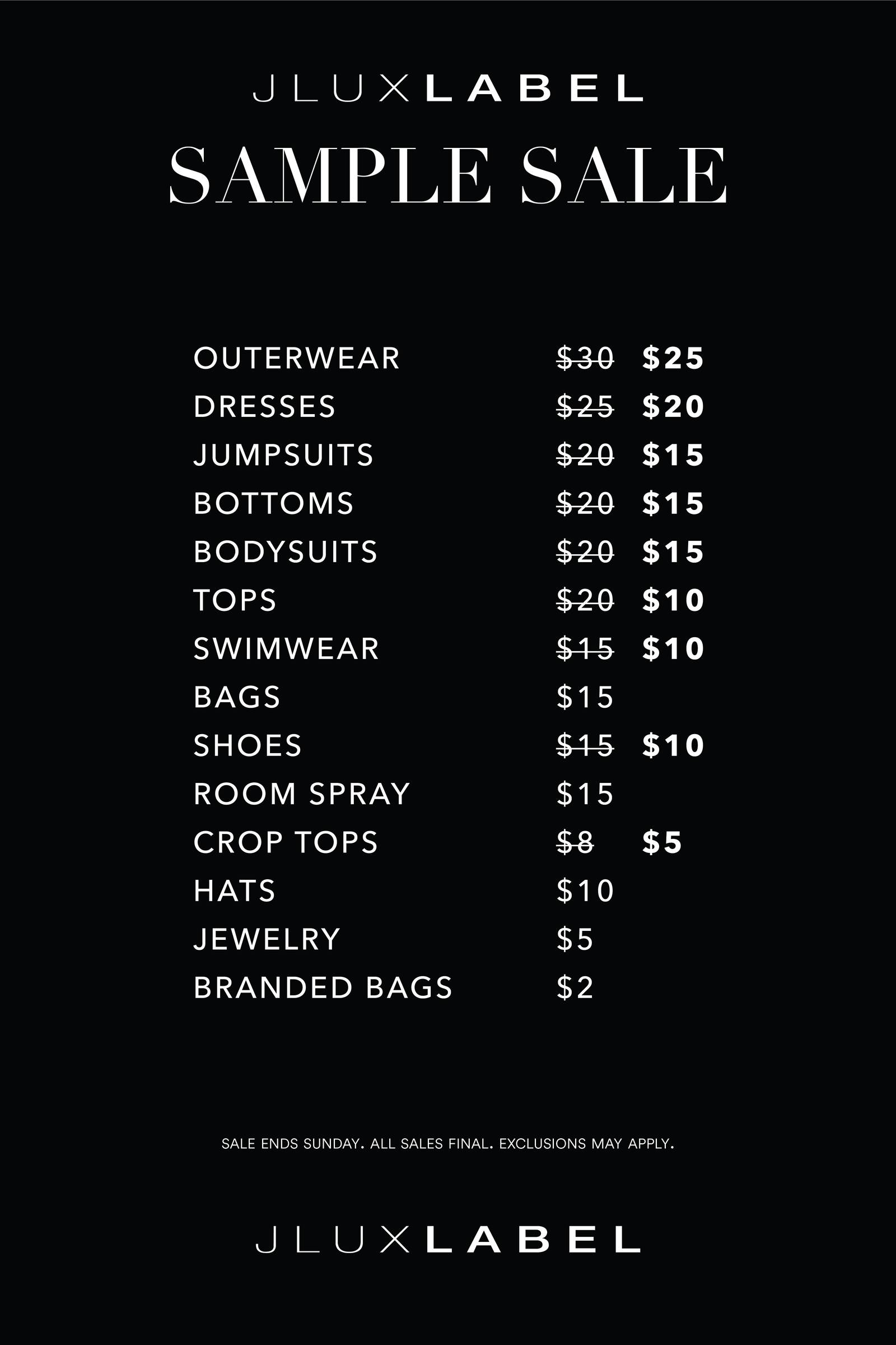 Price list