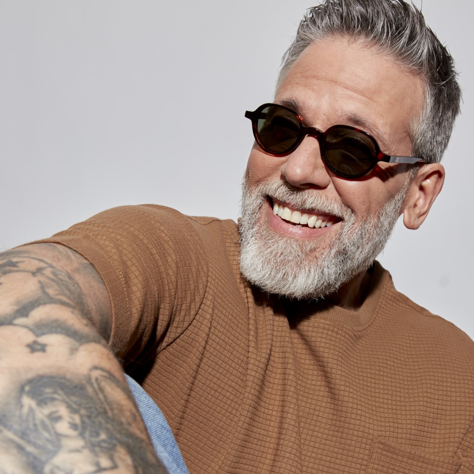 Photo of a man or woman wearing Gaby Sun Clear Dark Grey Sun Glasses by French Kiwis