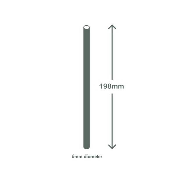 Paper Straws Regular 6 x 200mm - Black