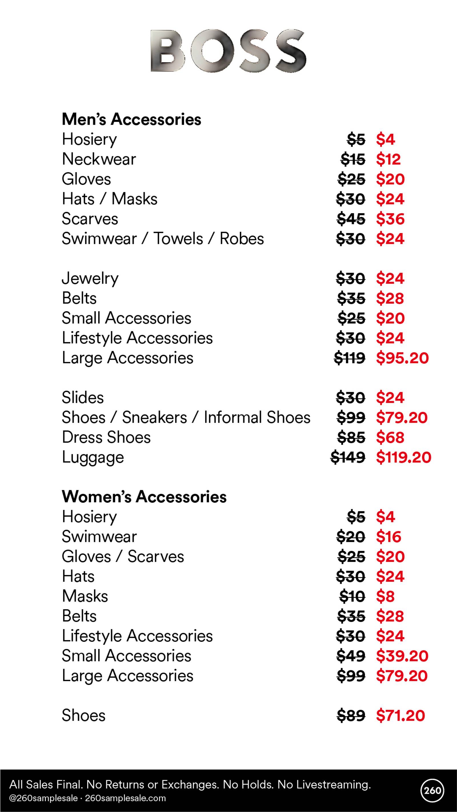 Price list