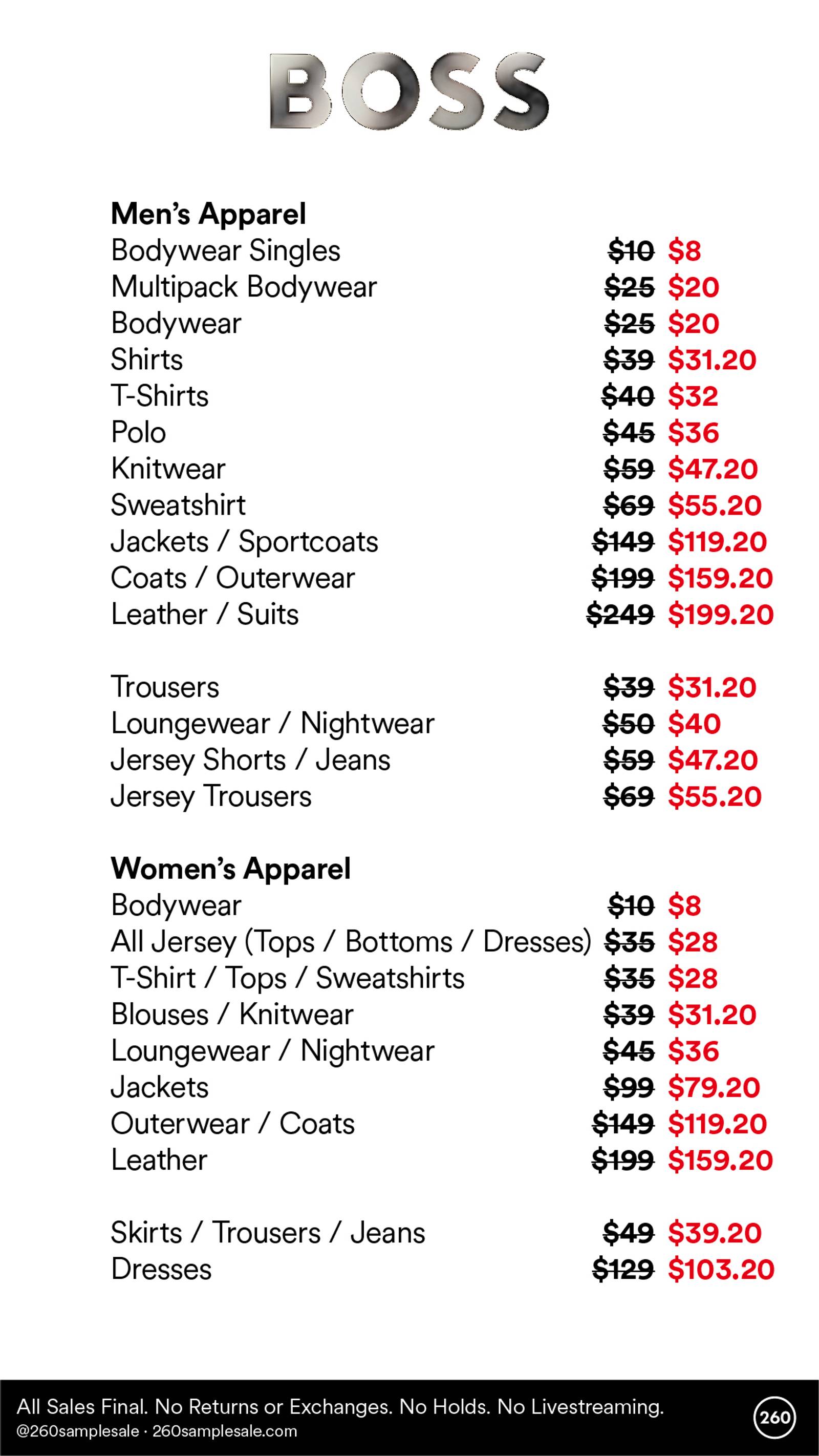 Price list