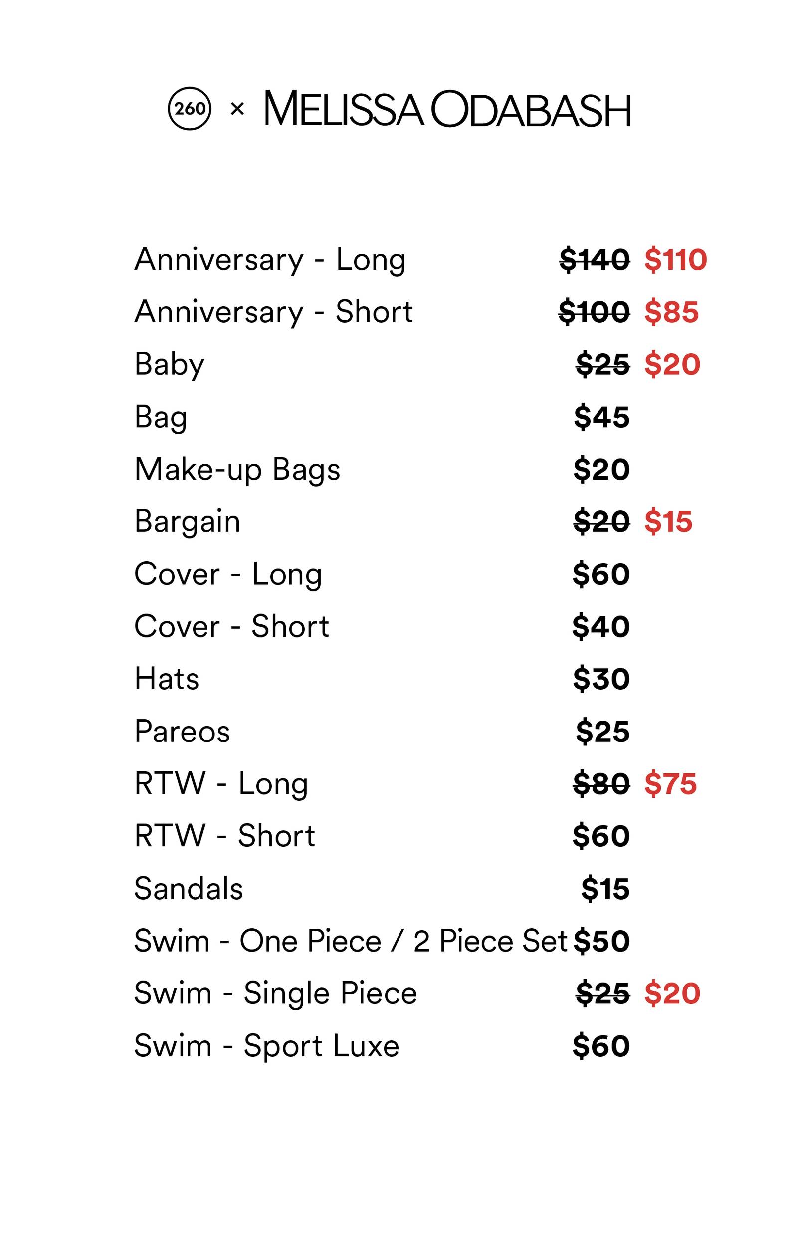 Price list