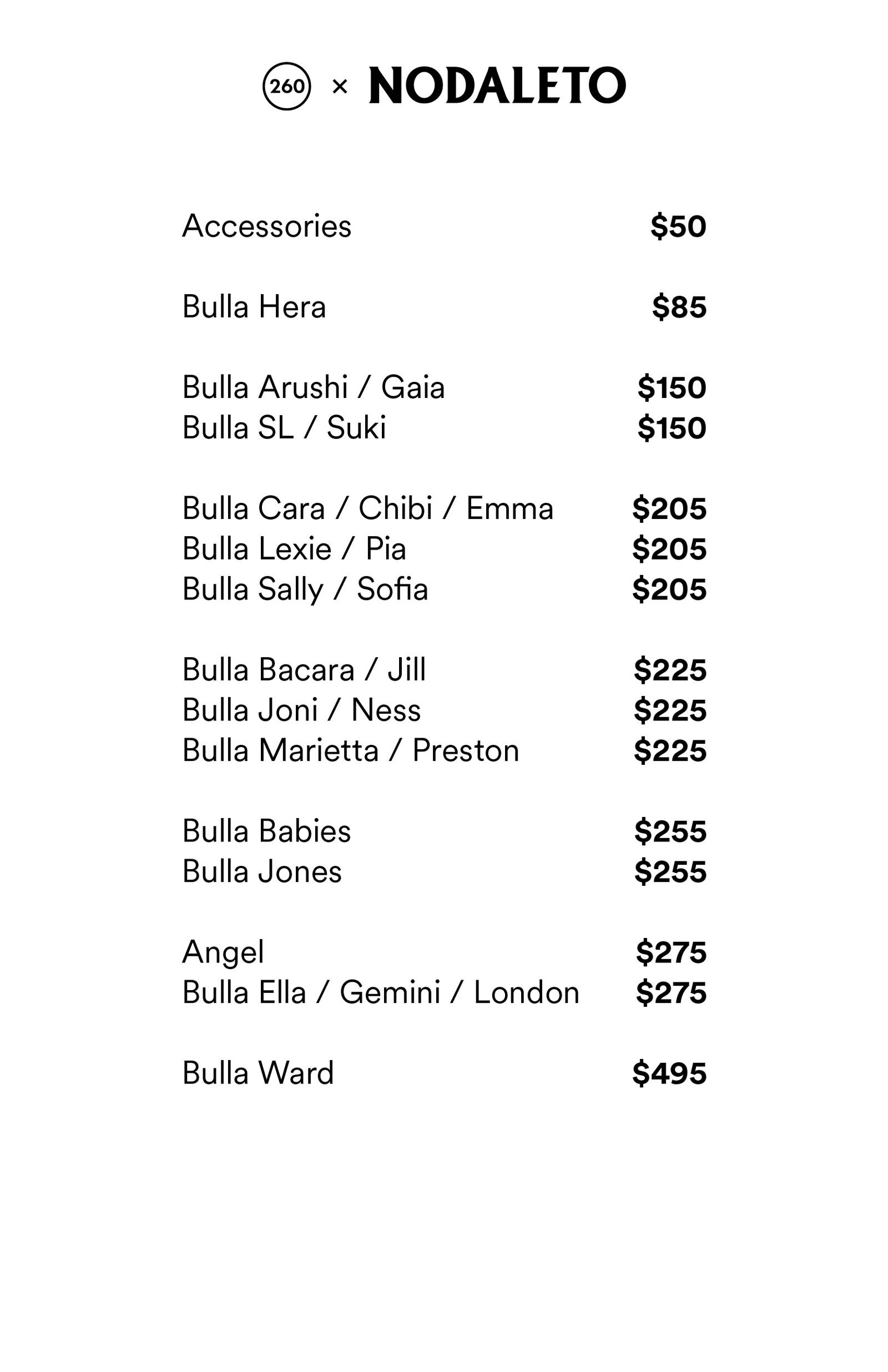 Price list