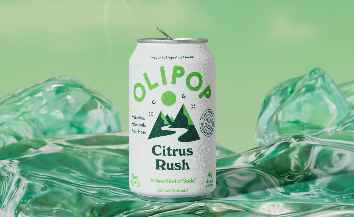 Citrus Rush Prebiotic Soda 9g Fiber | OLIPOP