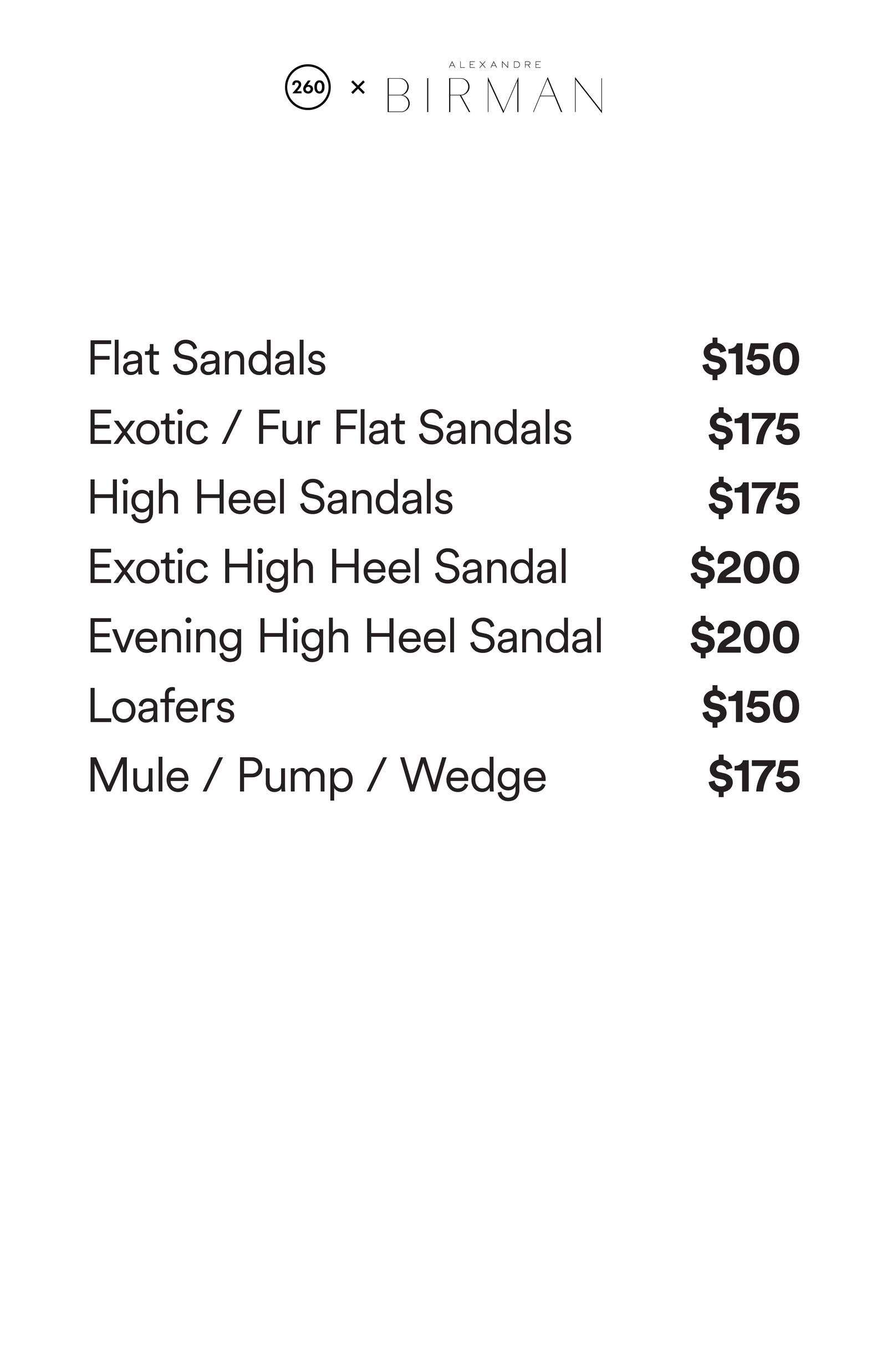 Price list