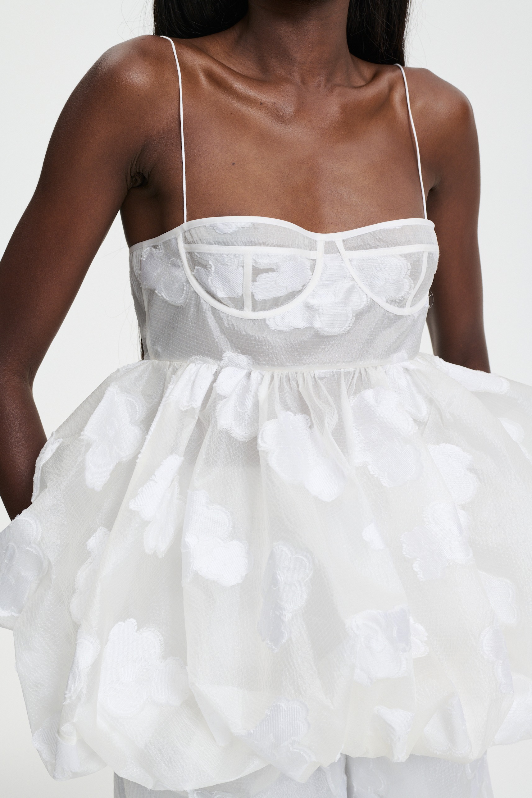【Cecilie Bahnsen】ANETTE TOP ANETTE | TOP KUMO FIL-COUP… WHITE