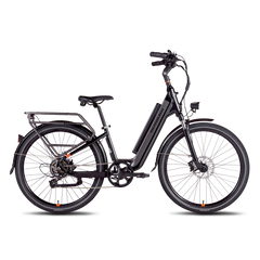 Side view of the RadCity 5 Plus Step-Thru ebike in charcoal.