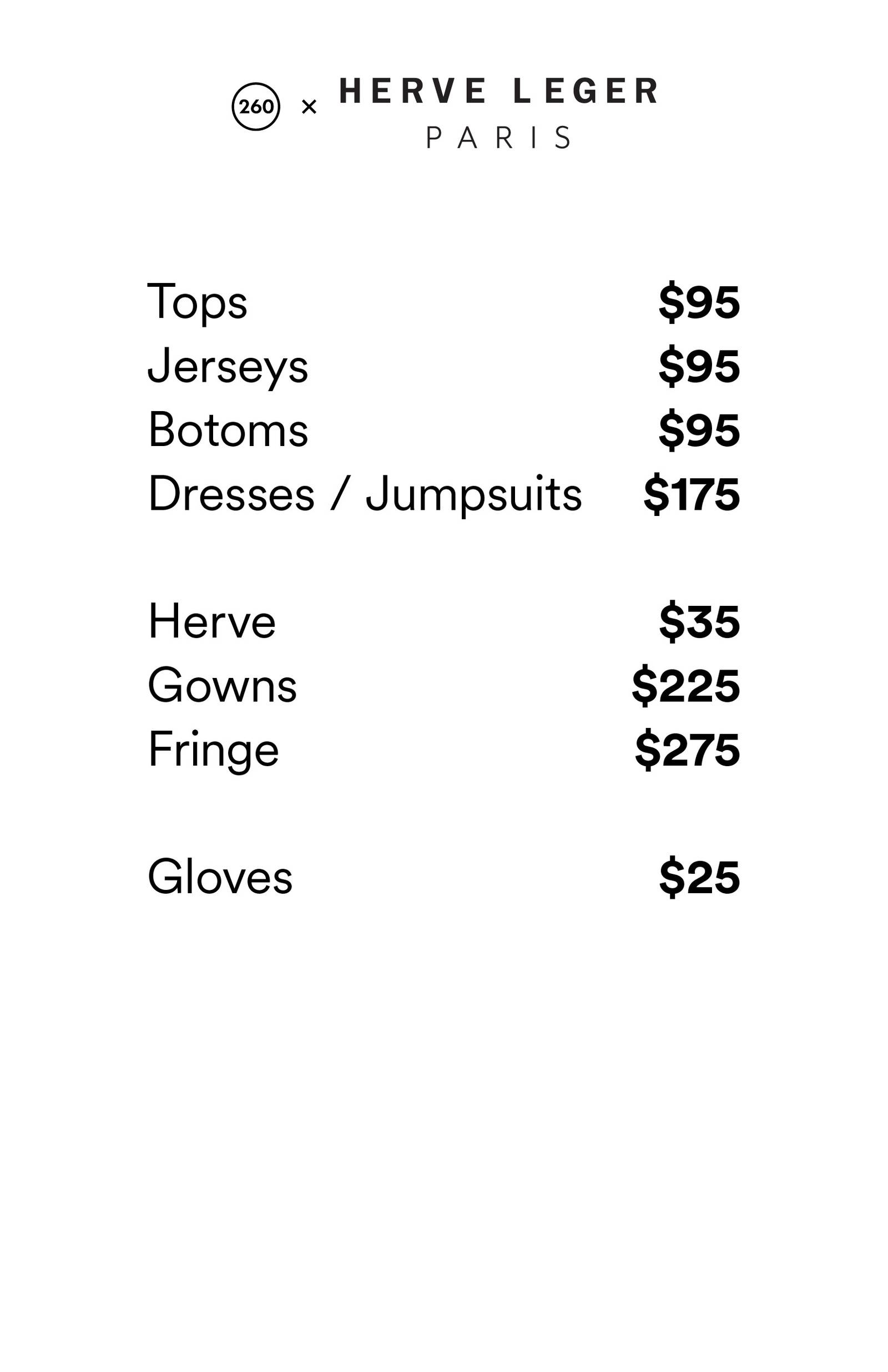 Price list