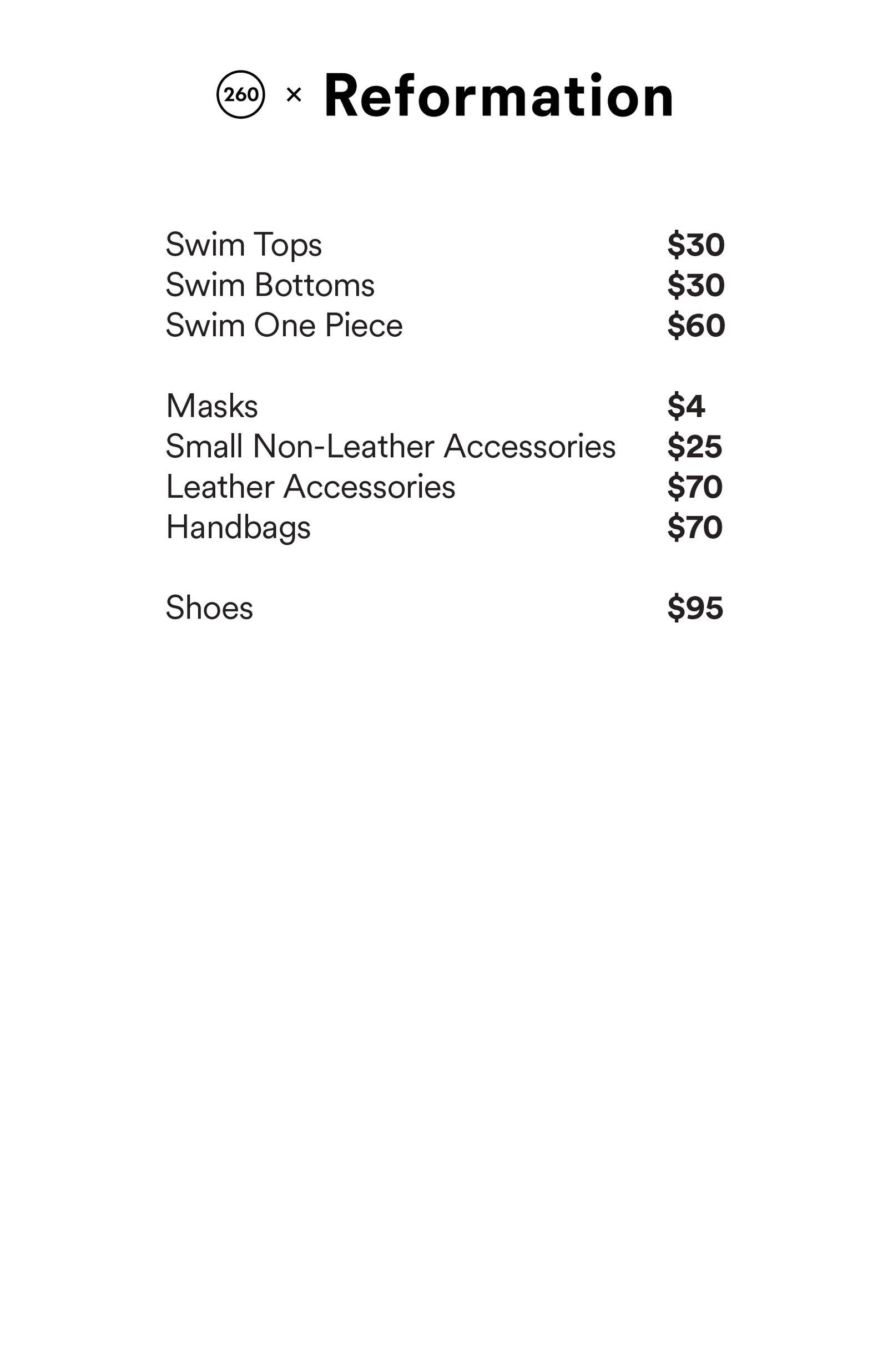 Price list