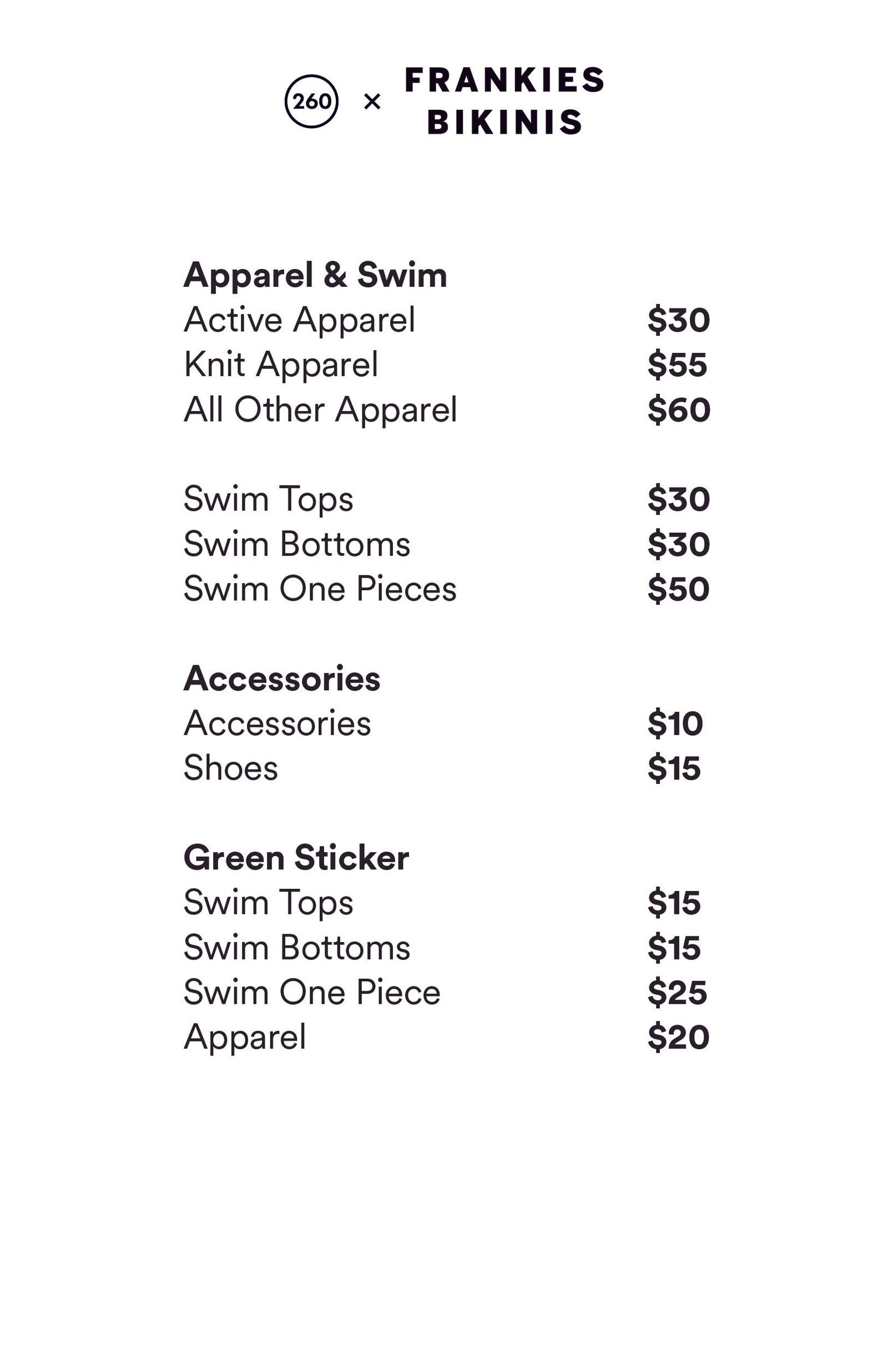 Price list