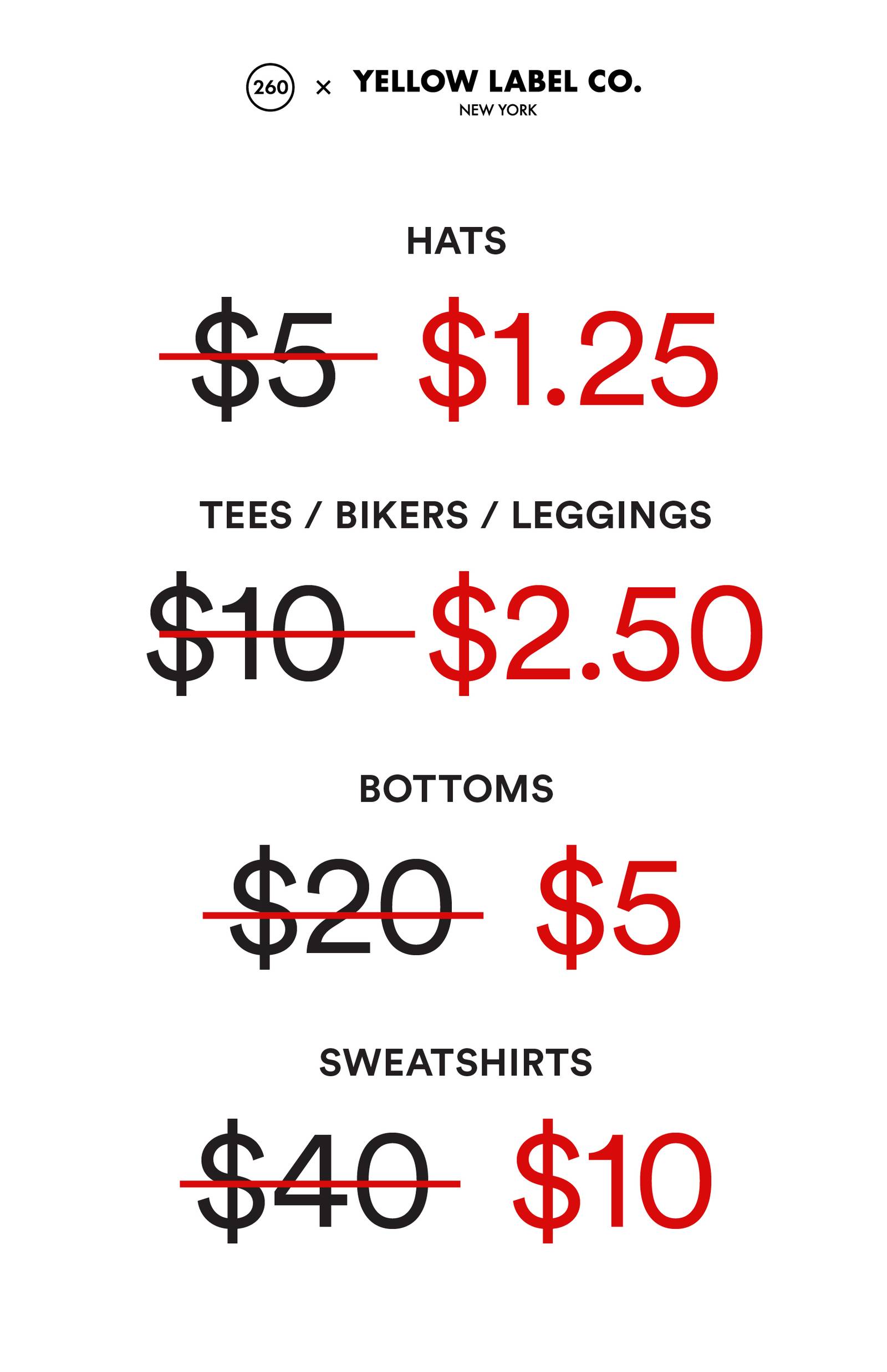 Price list