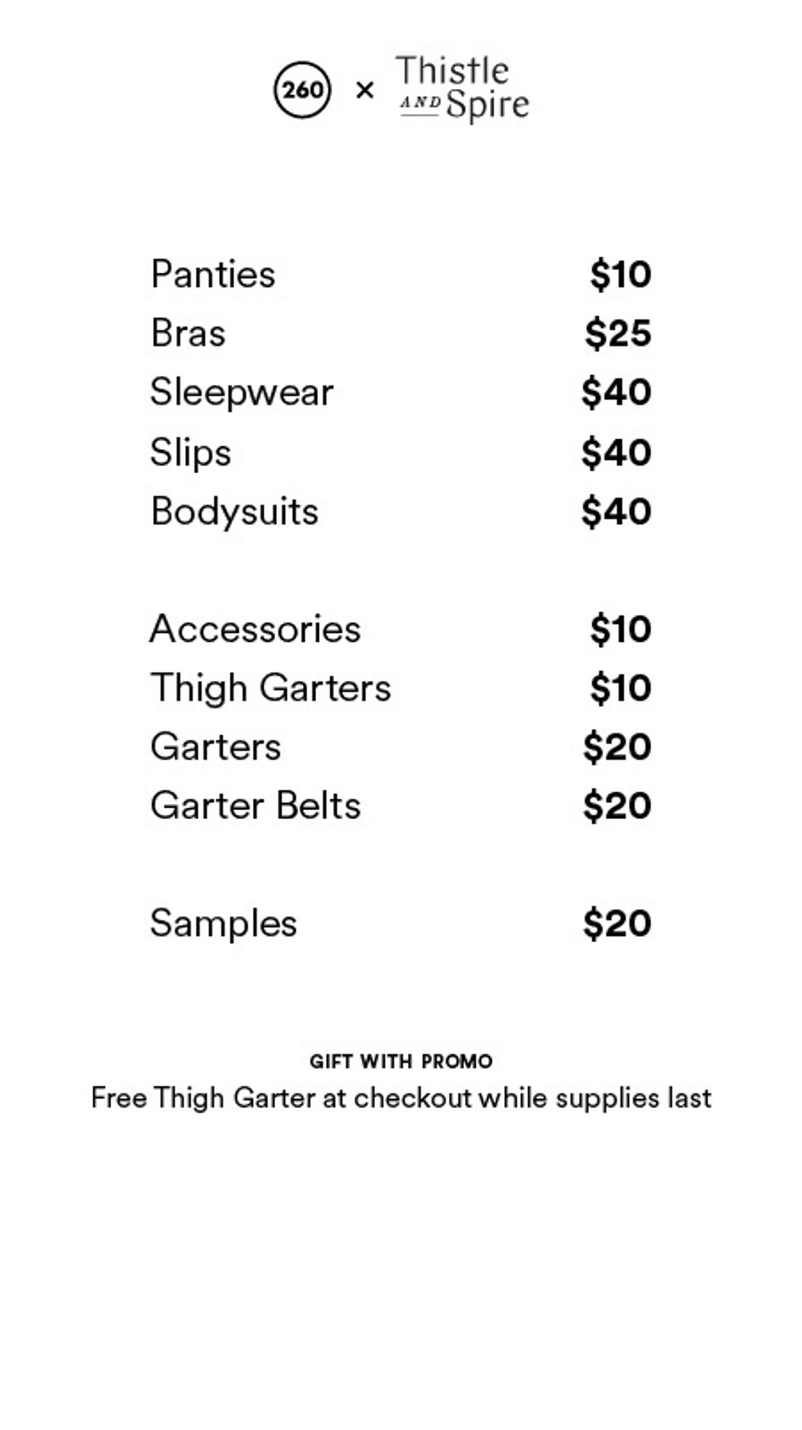 Price list