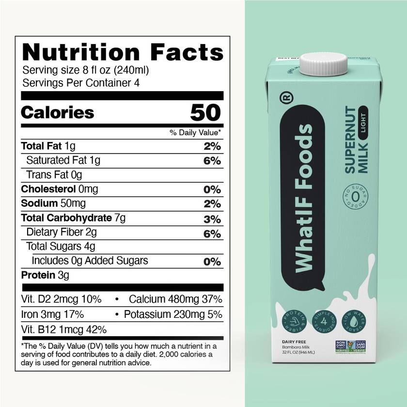 SUPERNUT MILK LIGHT Nutrional Facts