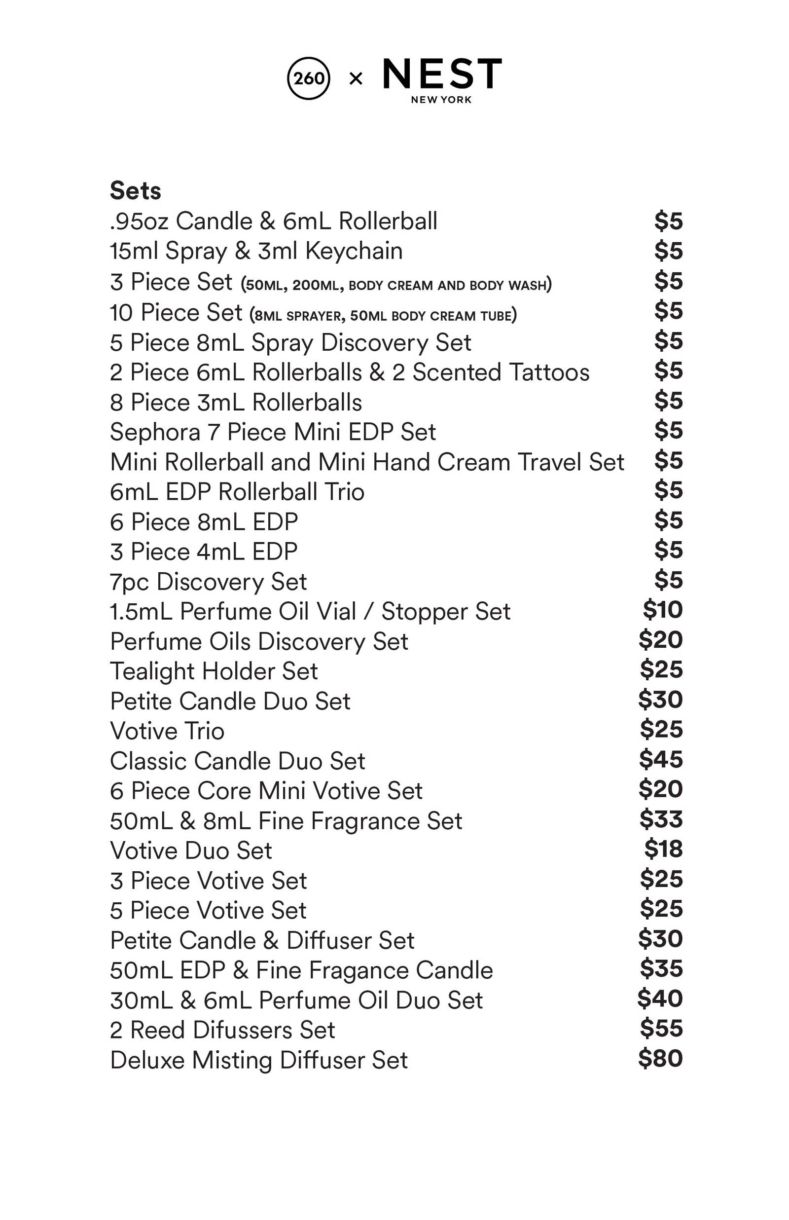 Price list