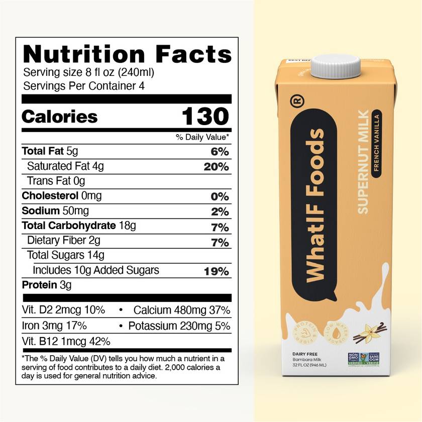 SUPERNUT Milk French Vanilla Nutrional Facts