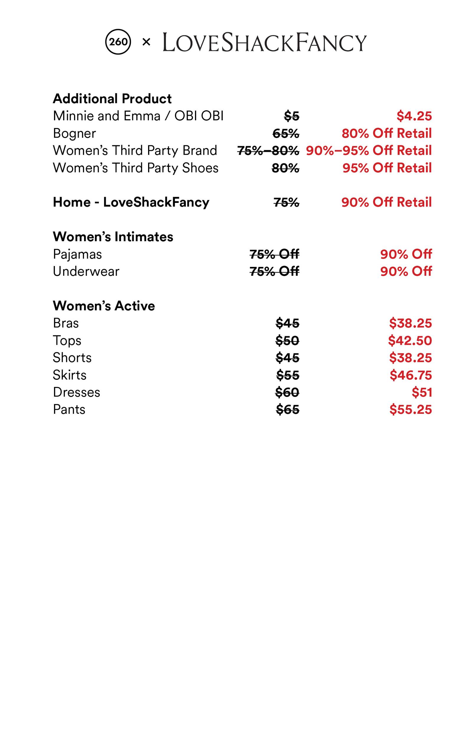 Price list