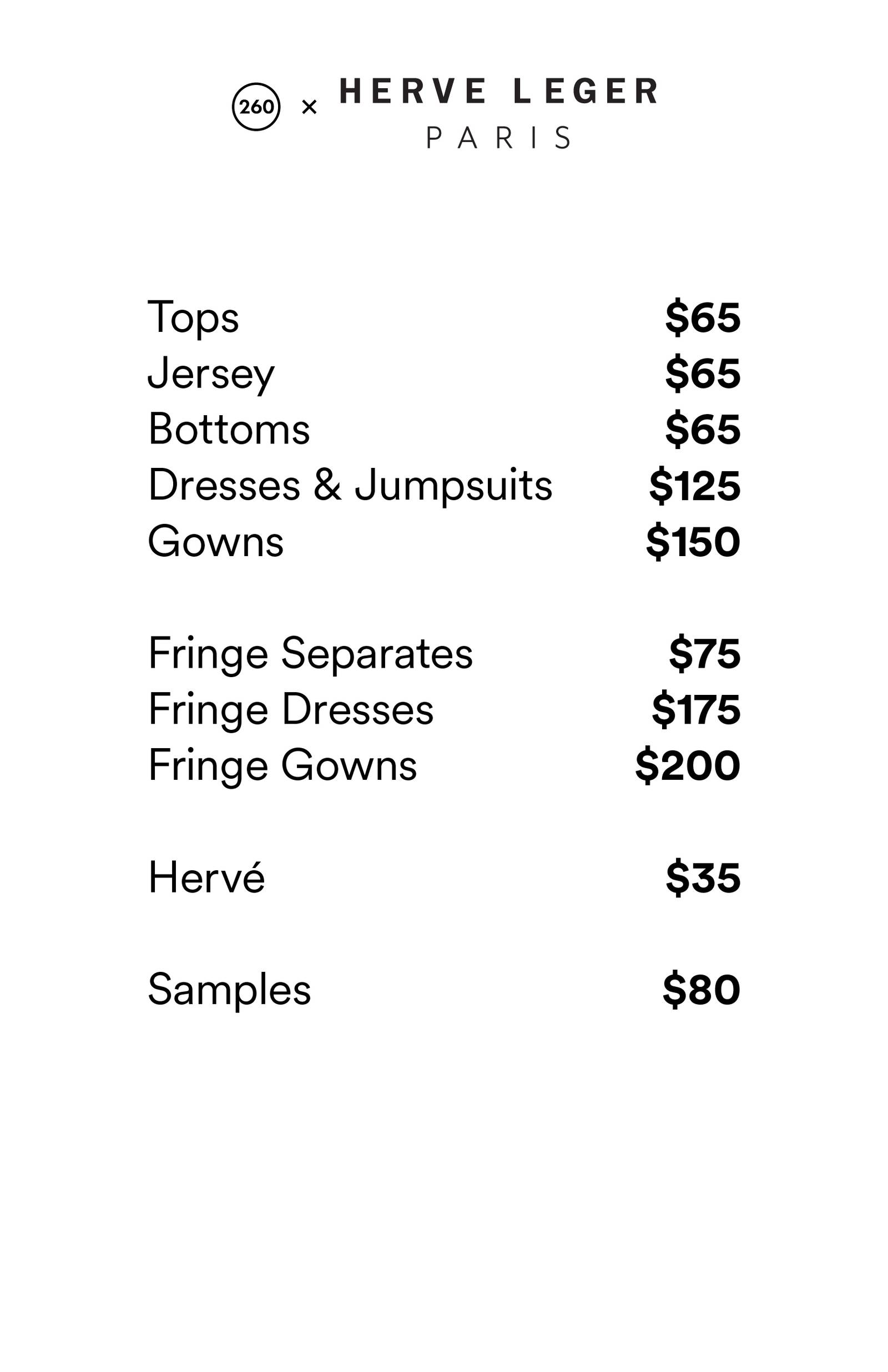 Price list