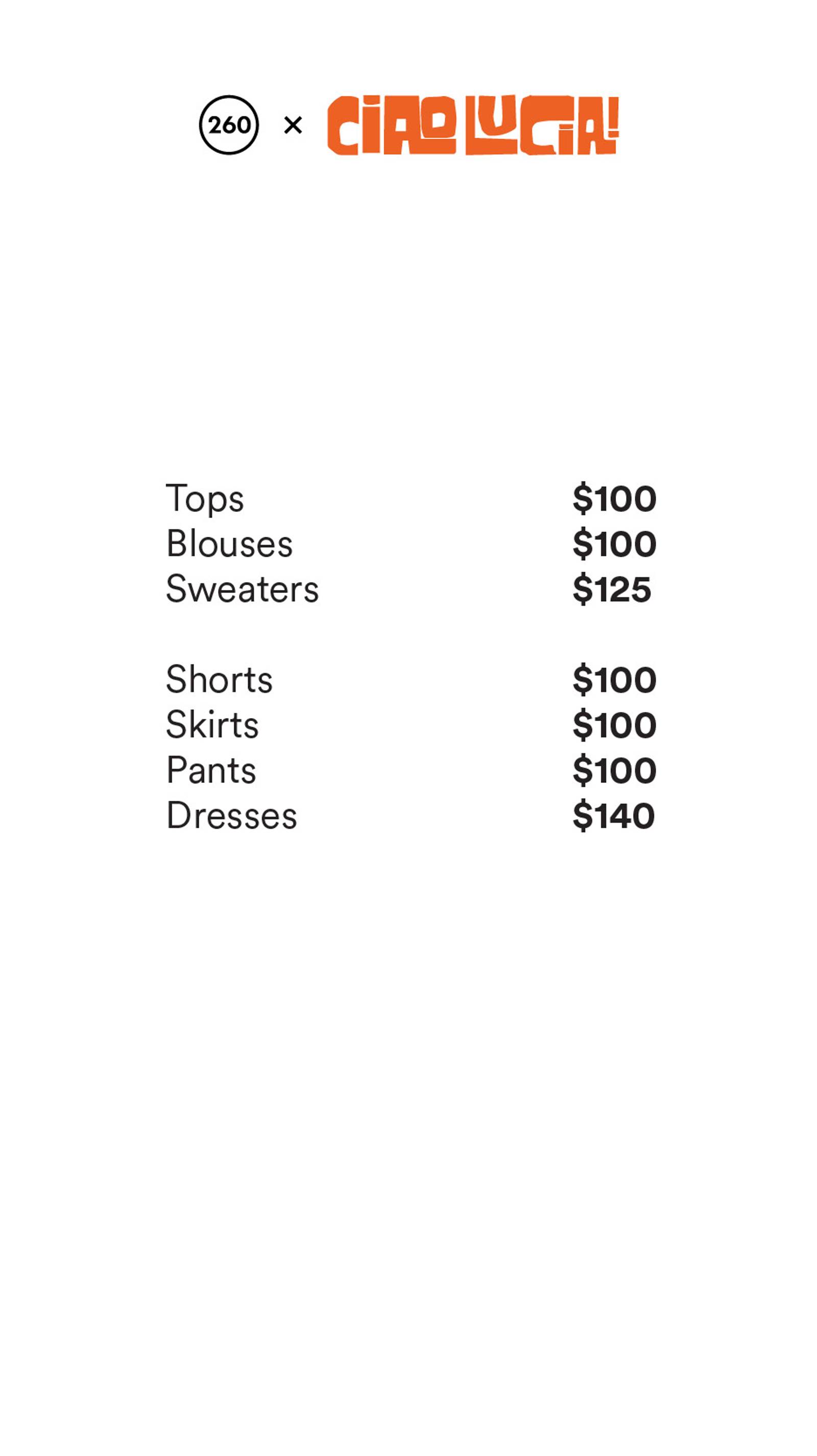 Price list