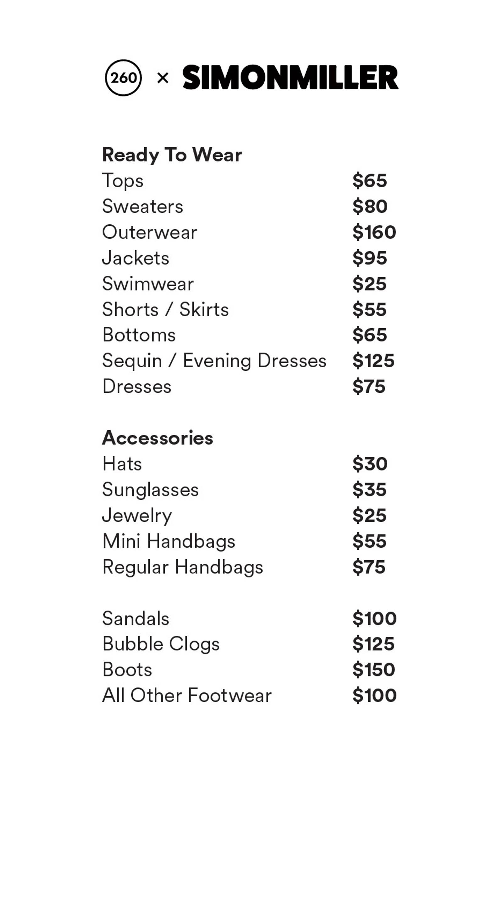 Price list