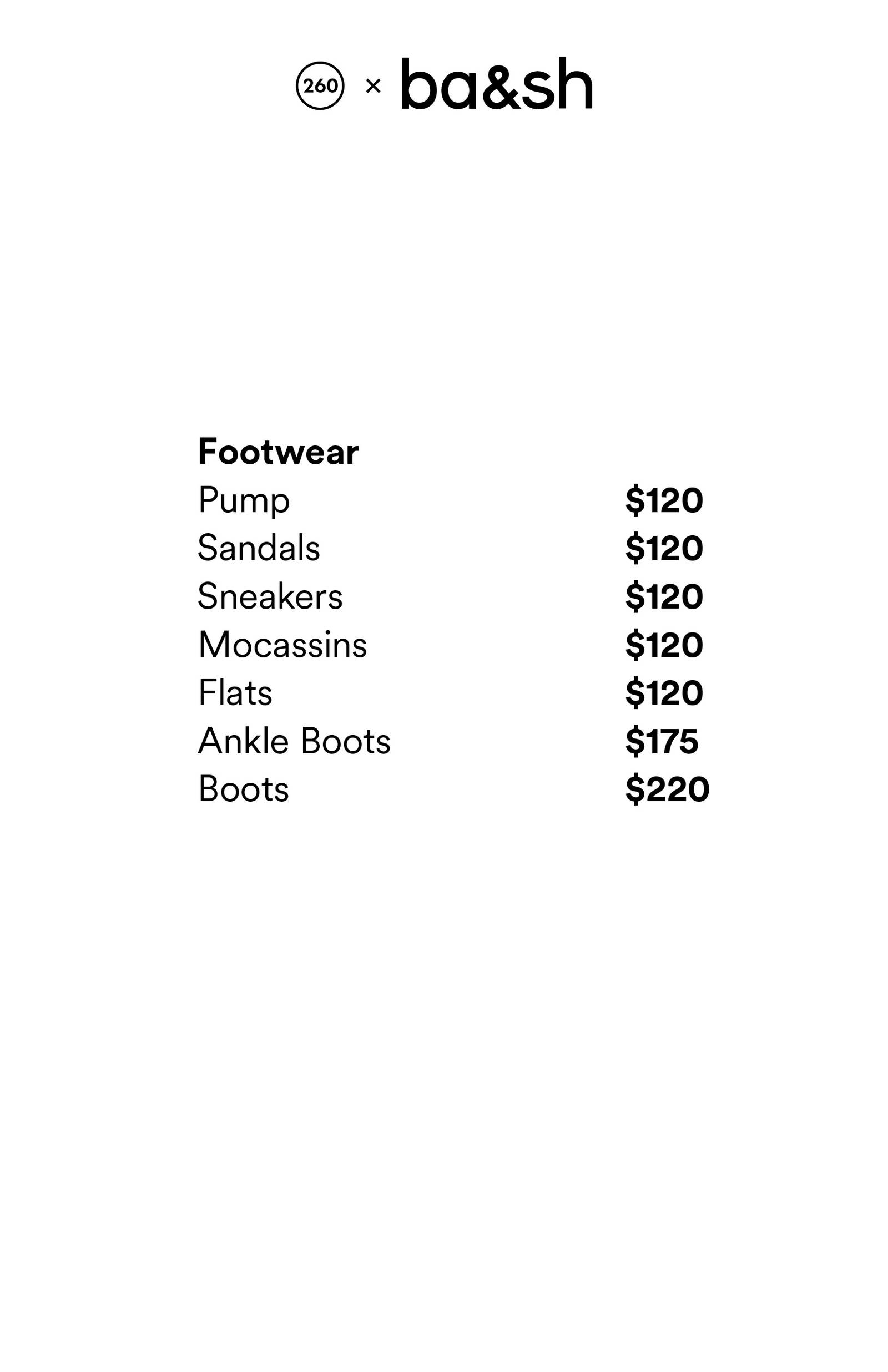 Price list