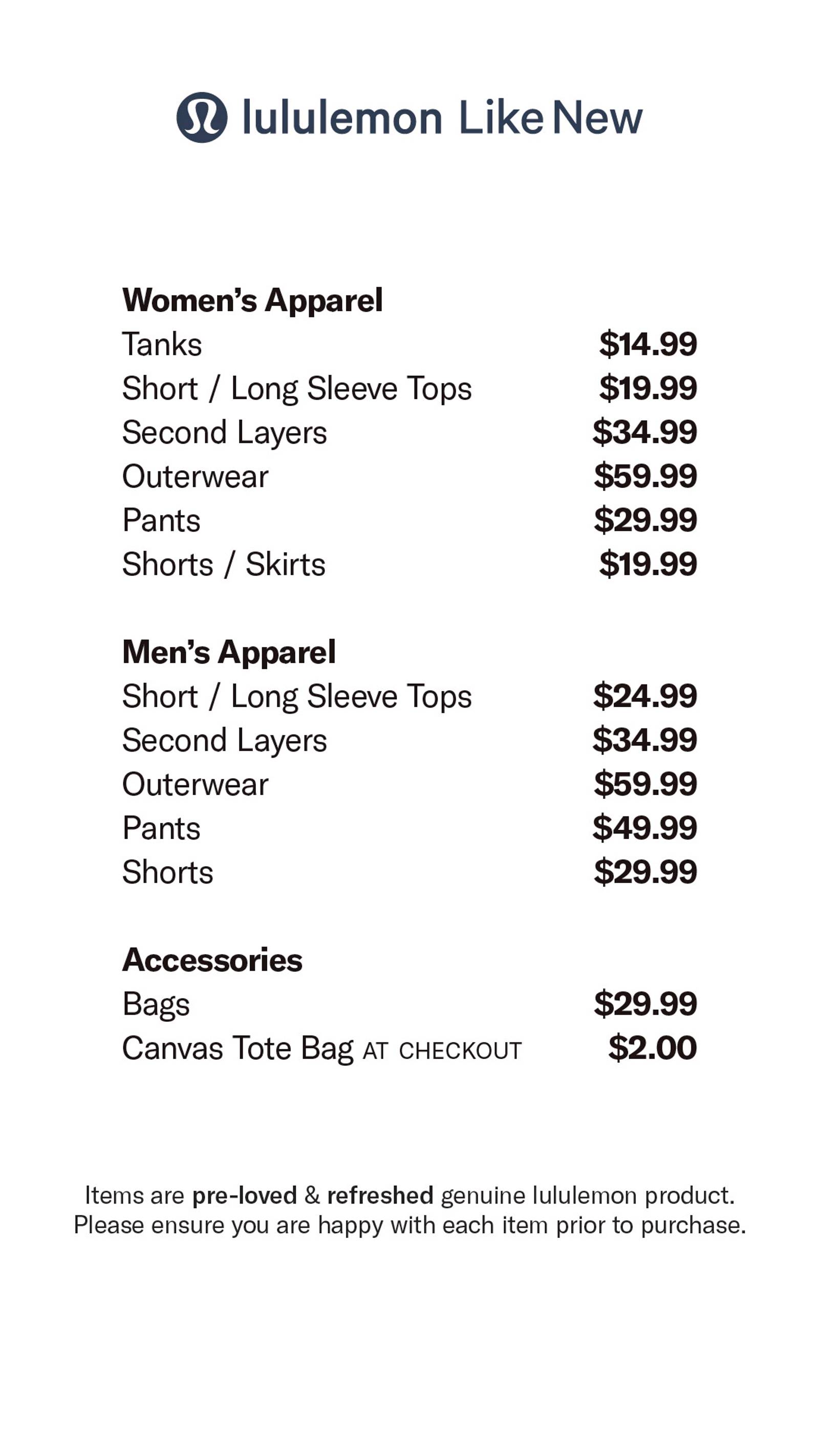 Price list