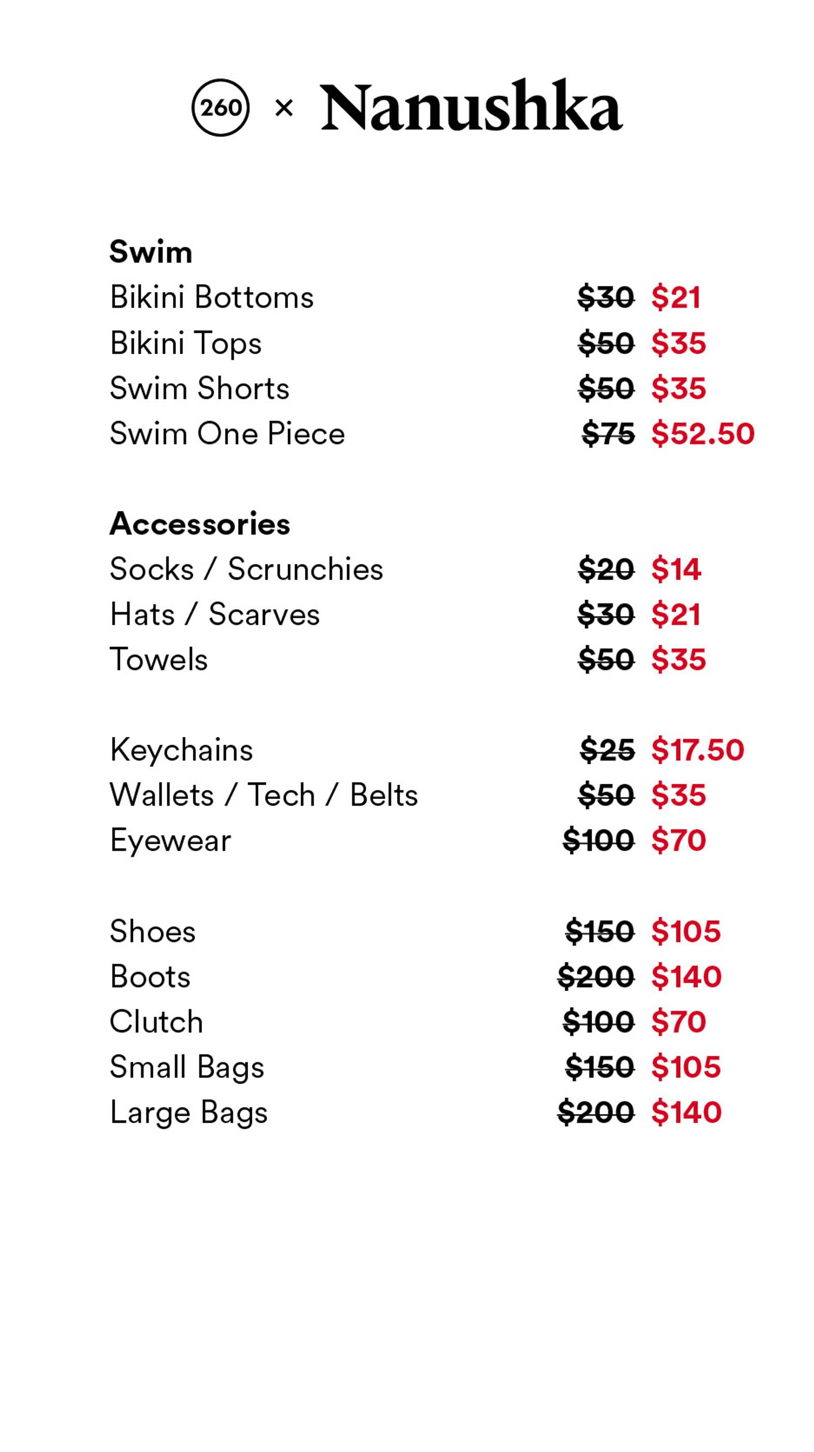 Price list