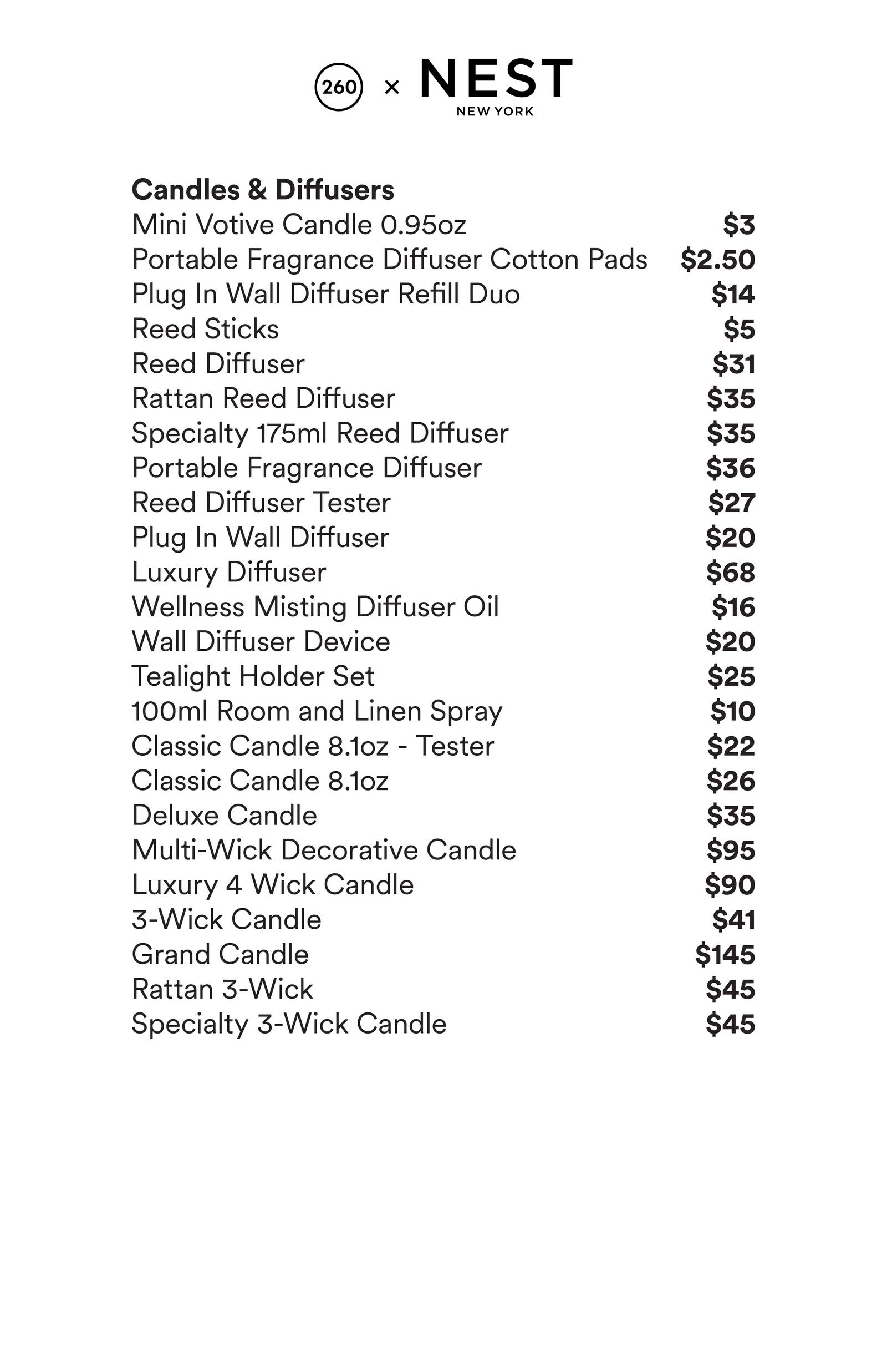 Price list