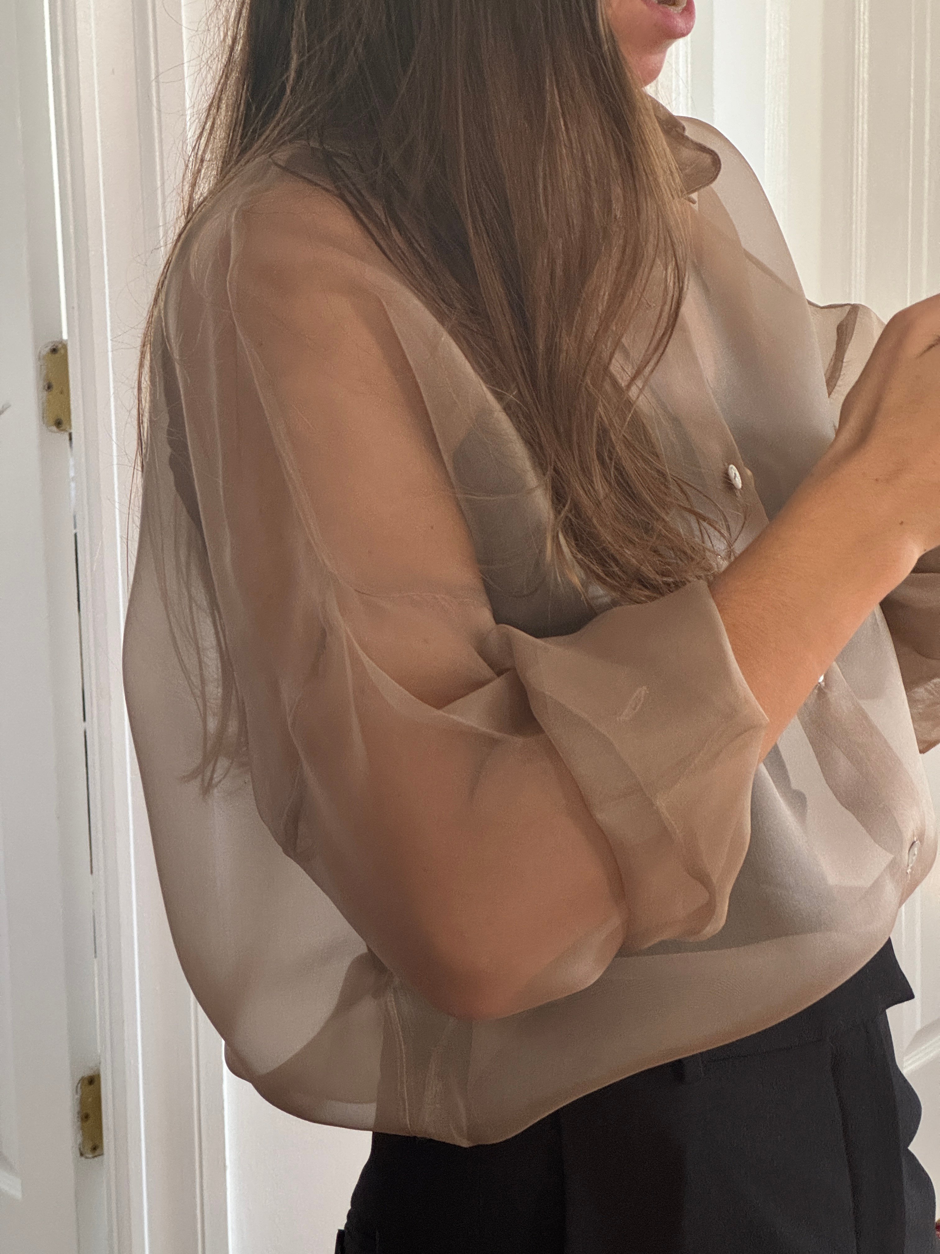 Product Image: Fora boyfriend shirt in Silk organza 