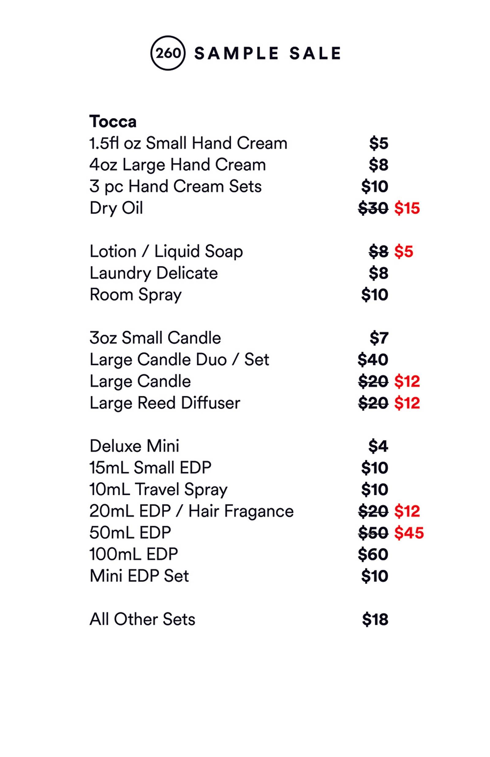 Price list