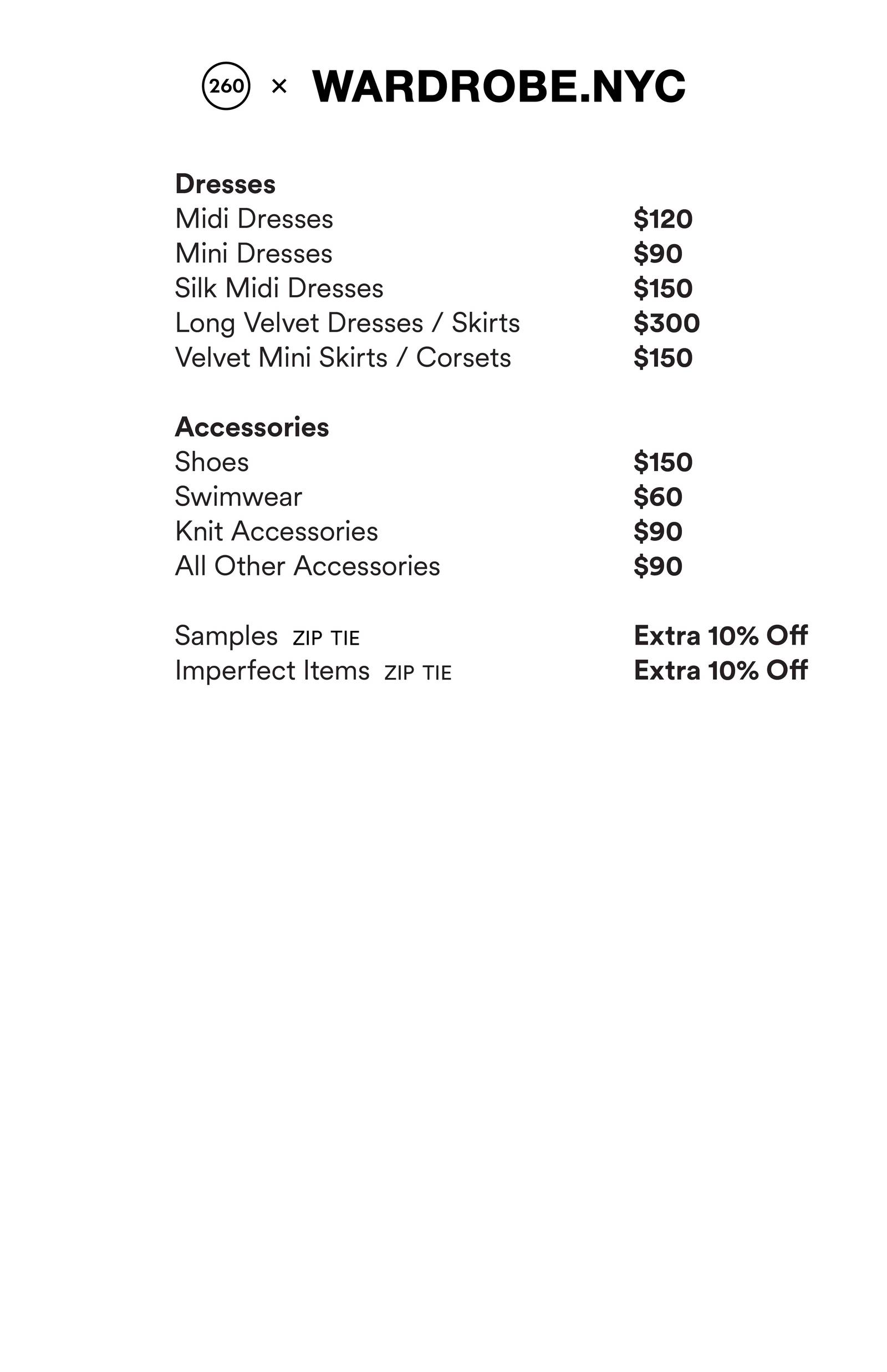 Price list