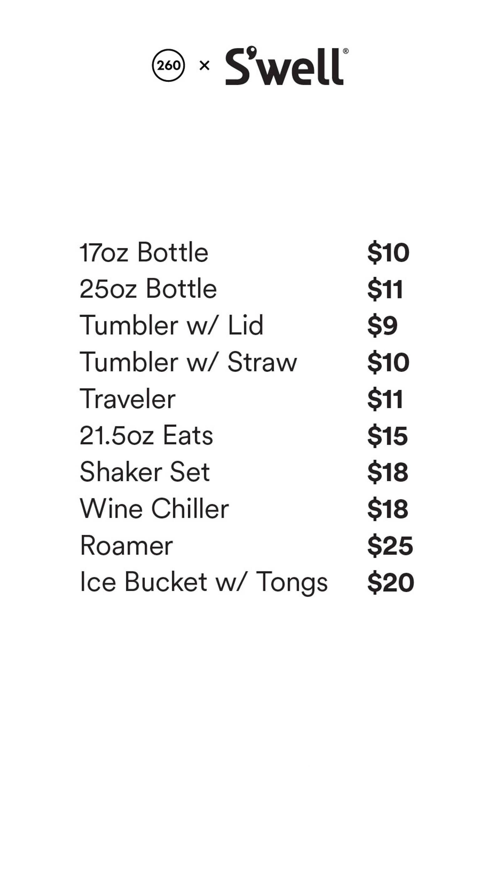 Price list