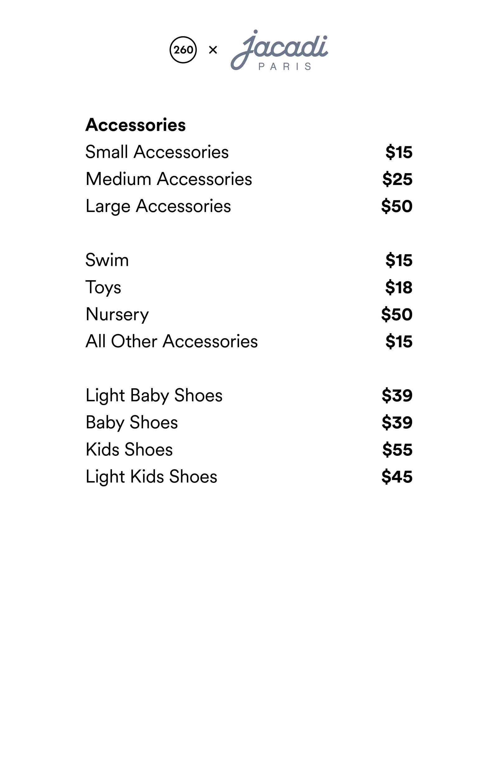 Price list