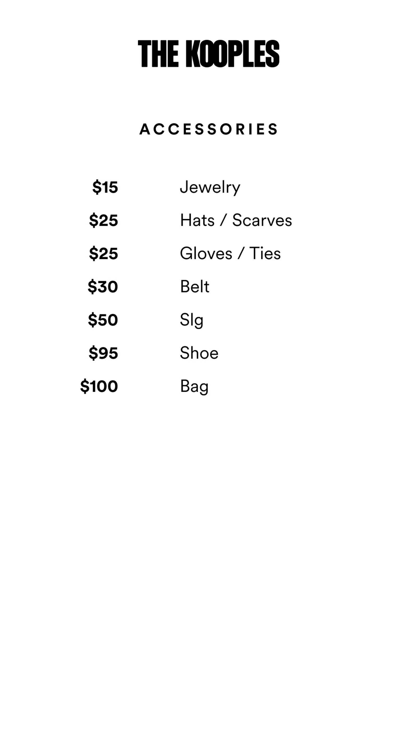 Price list