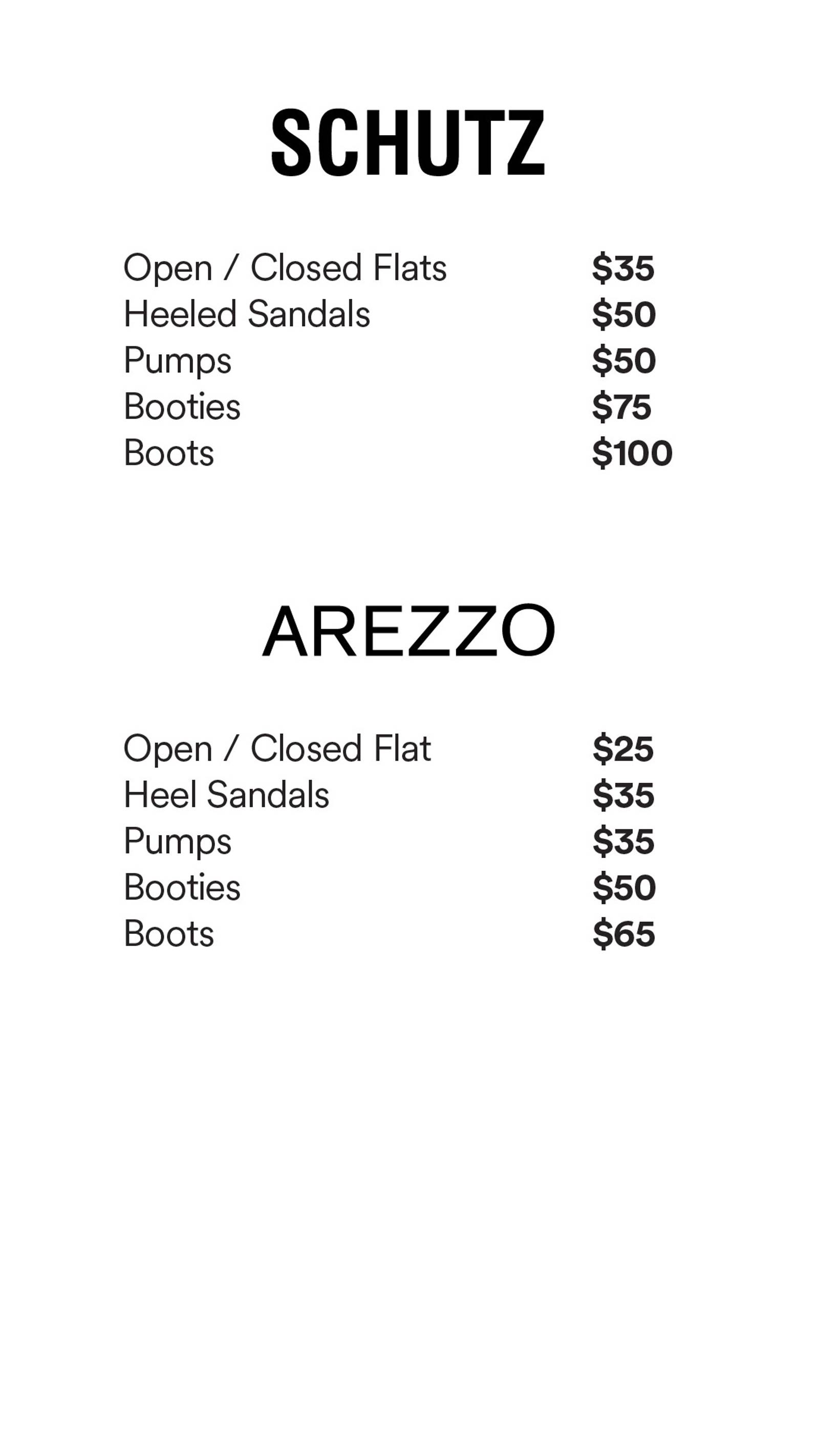 Price list