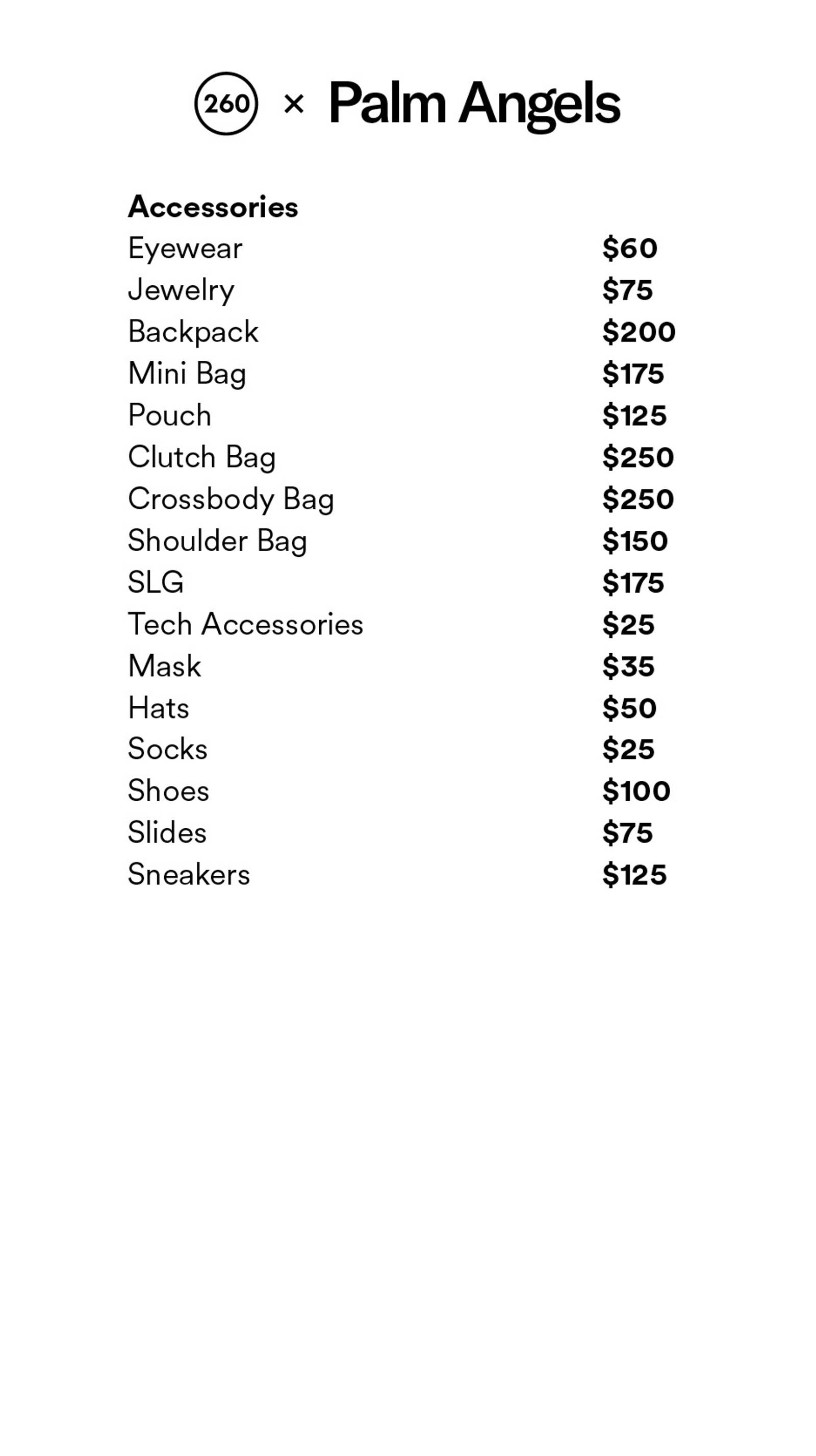 Price list