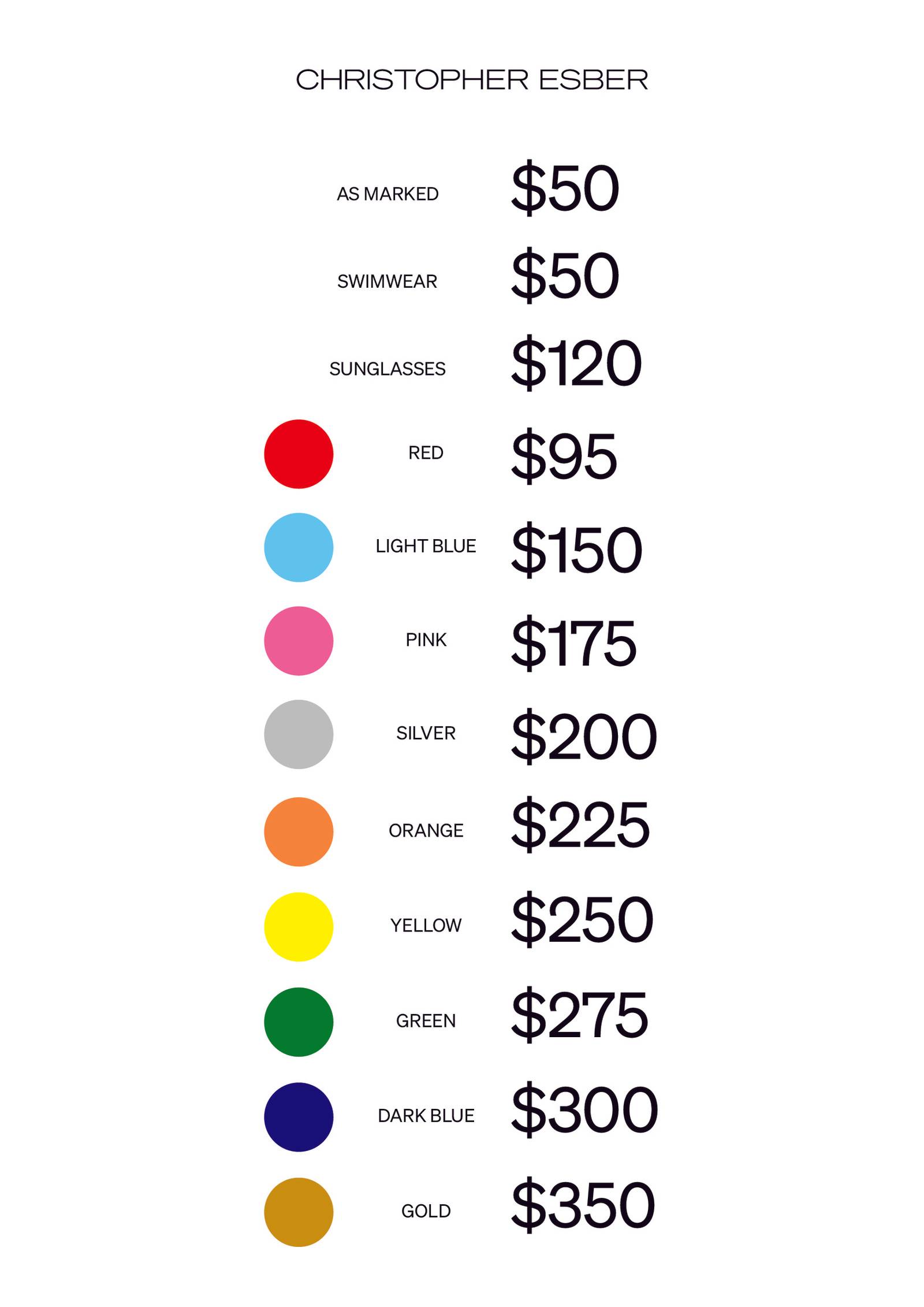 Price list